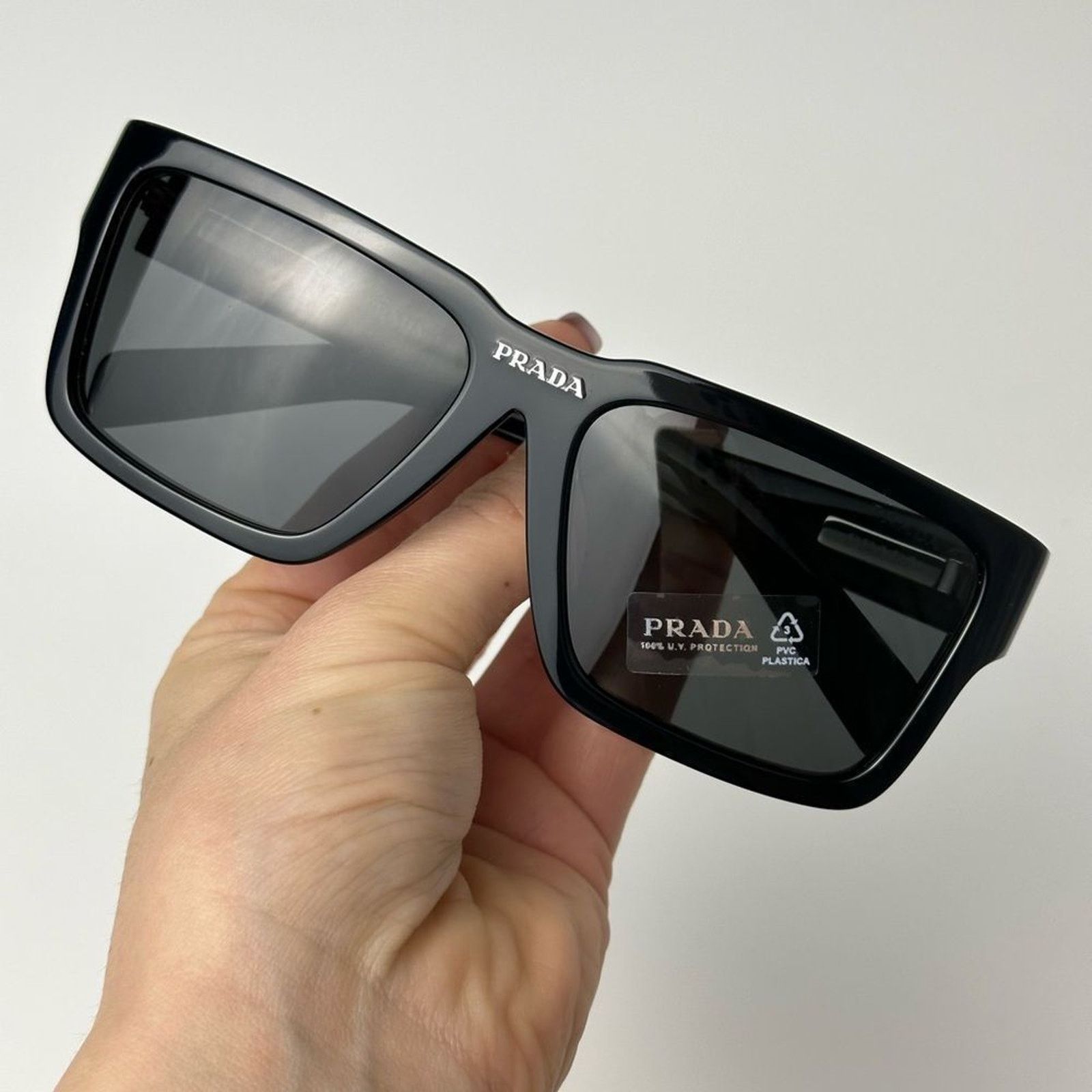 Prada NEW PRADA Sunglasses PR09YSF 1AB5S0 Black Dark Grey Unisex Size ONE SIZE - 7 Thumbnail