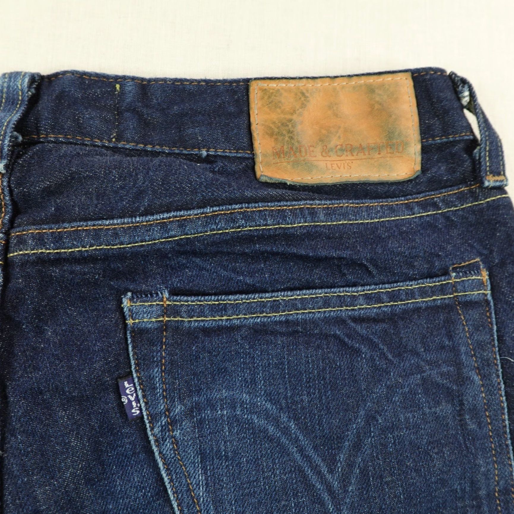 Levi's VINTAGE Levi's Made & Crafted Jeans Men's 31x29 Dark Blue Denim Straight Fit Casual Pants Size US 28 / EU 44 - 7 Thumbnail