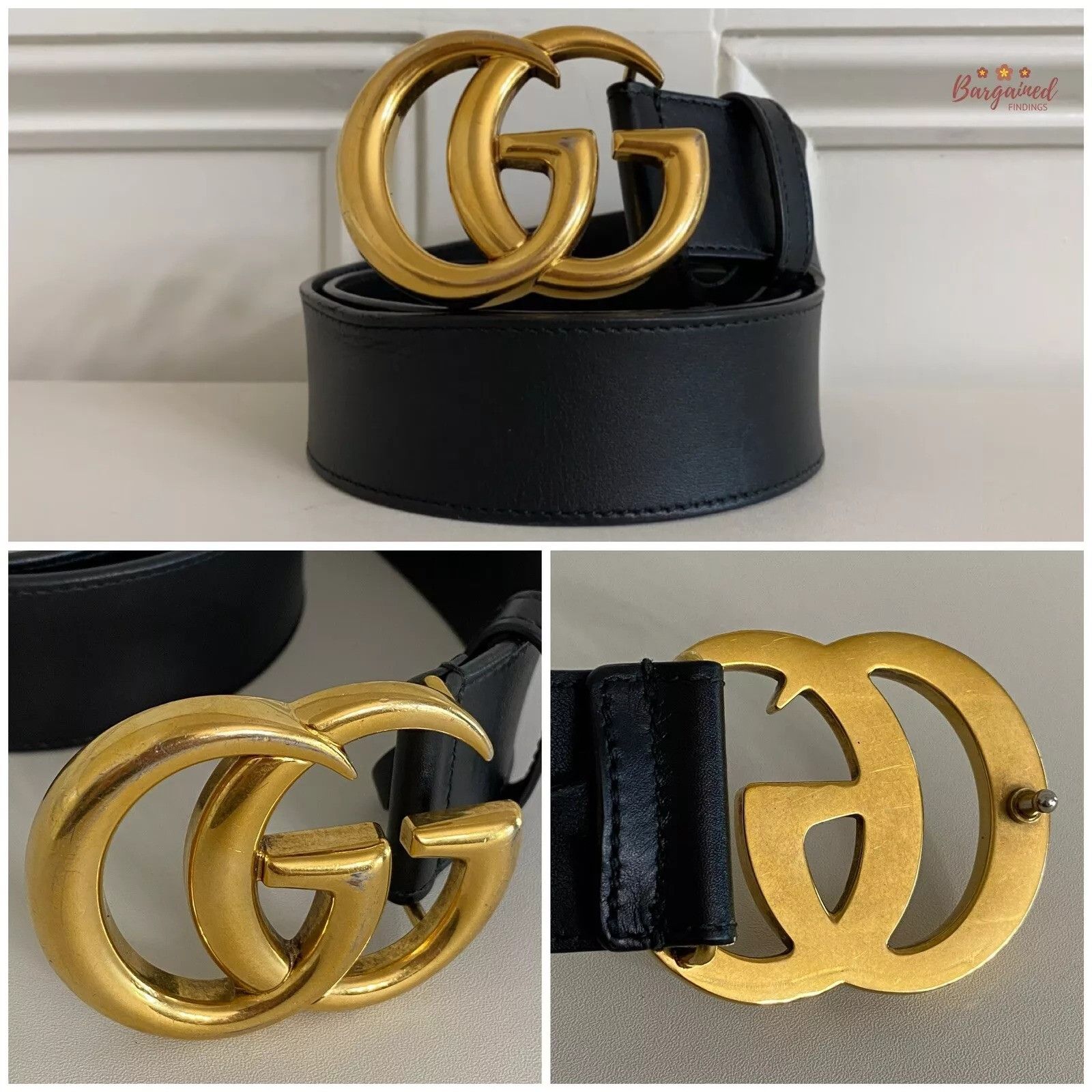 Gucci Gucci Smooth Calfskin Leather Gold Double G Buckle Belt Size ONE SIZE - 2 Thumbnail