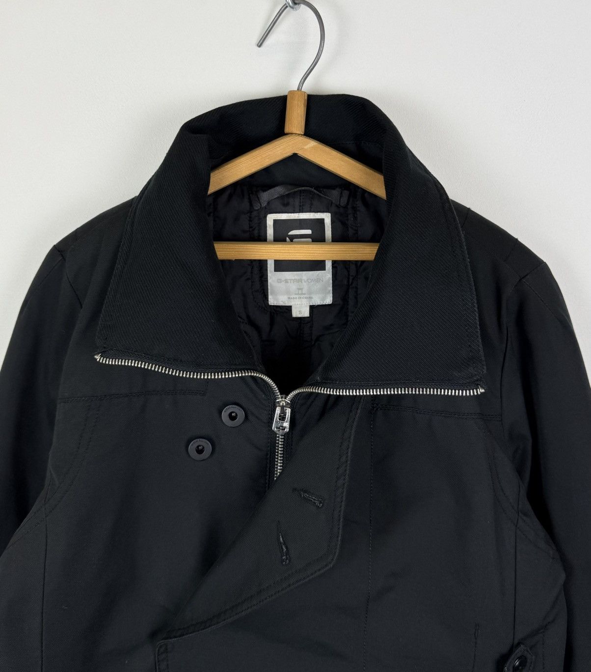 G-Star G-Star Raw Minor Trench Coat Full Zip Jacket Black Top Denim Size S / US 4 / IT 40 - 2 Thumbnail