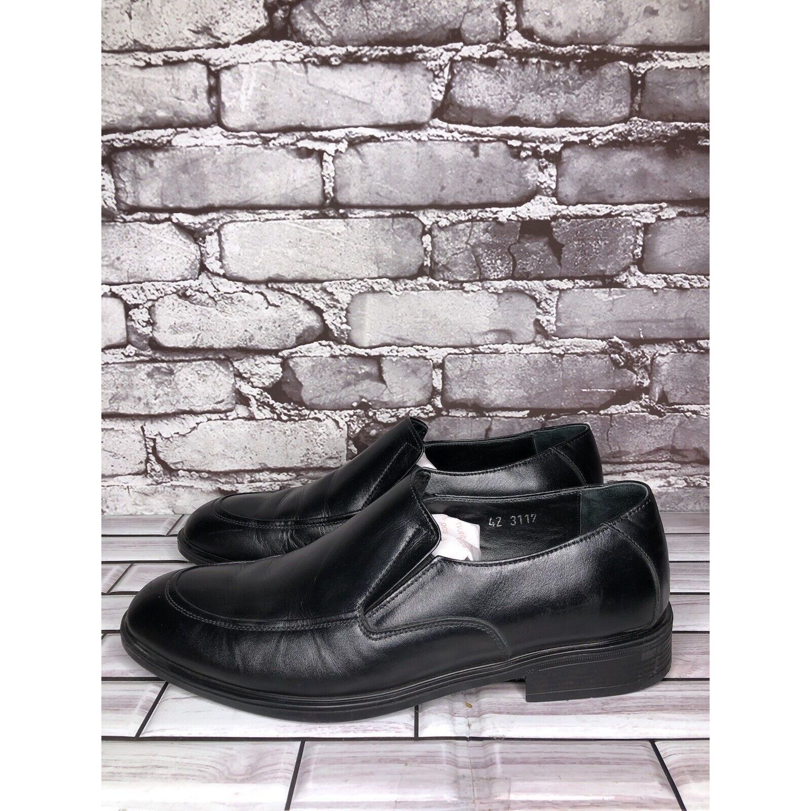 Other HAJJO Black Leather Slip On Casual Dress Loafers Work Shoes Size US 9 / EU 42 - 1 Thumbnail