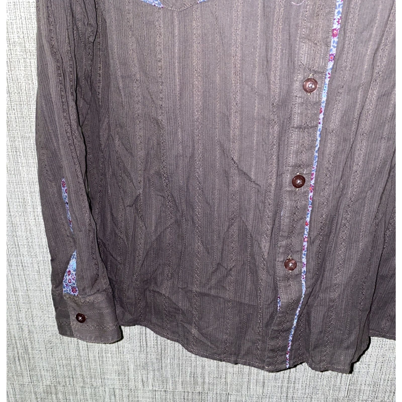 Vintage DaVinci Mens Gray Long Sleeve Button Front Shirt L Regular Cotton Cap-Down Collar Casual Vintage? Wait not allowed. Size US L / EU 52-54 / 3 - 4 Thumbnail