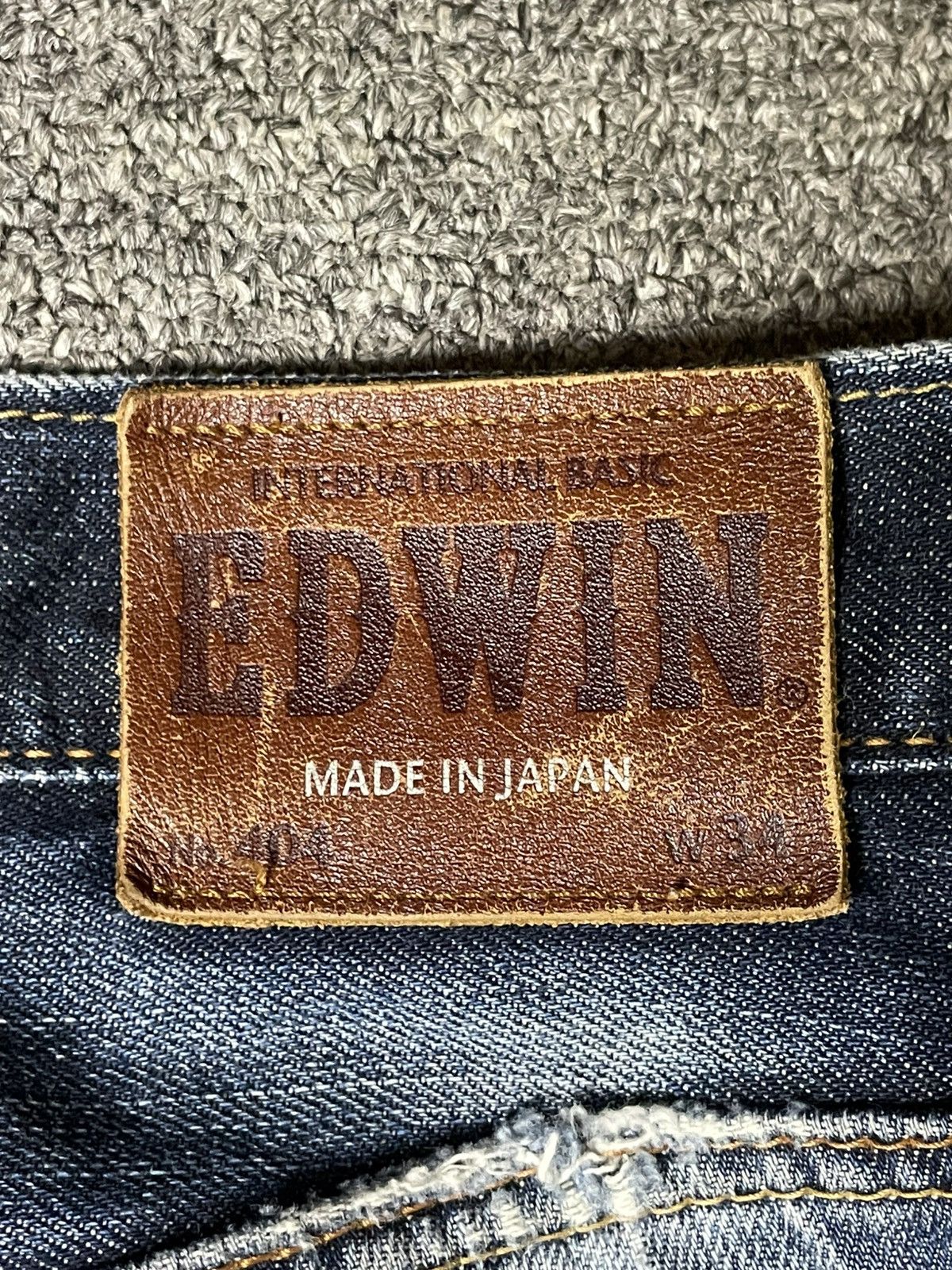 Edwin × Vintage Vintage EDWIN 404 Ripped Straight Cut Jeans (92) Size US 34 / EU 50 - 13 Thumbnail