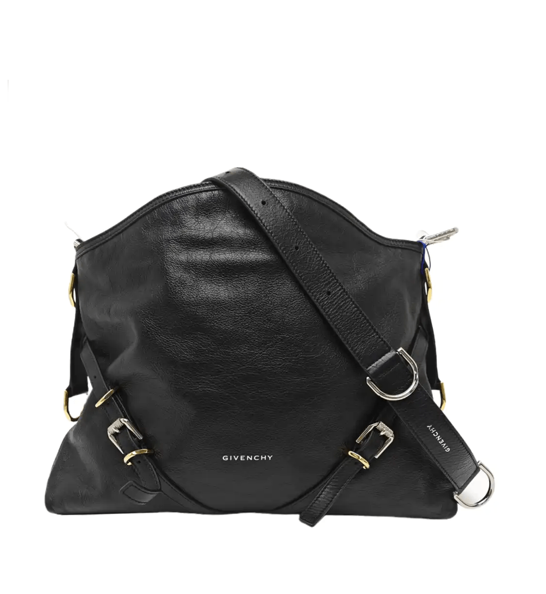 Givenchy GIVENCHY Voyou Medium black leather shoulder bag handbag gold silver hardware de Size ONE SIZE - 1 Thumbnail