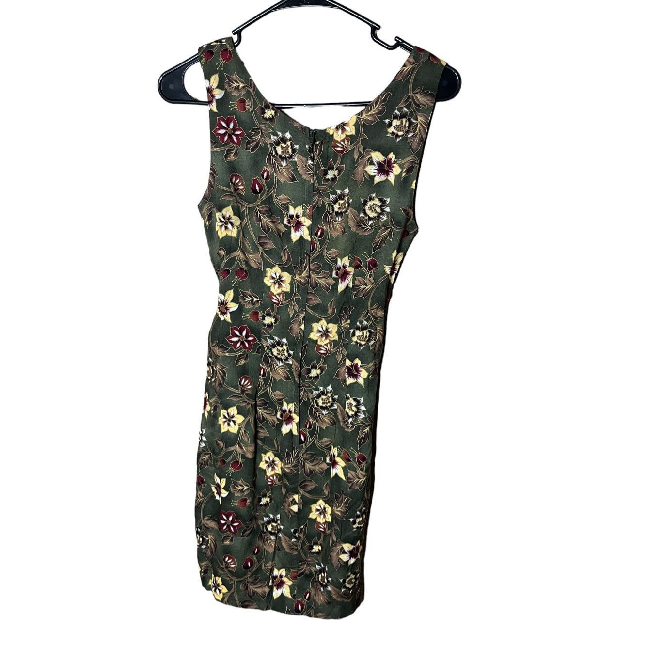 Other Vintage Tickets 90s Green Floral Print Wrap Dress Size 5/6 Size M / US 6-8 / IT 42-44 - 5 Thumbnail