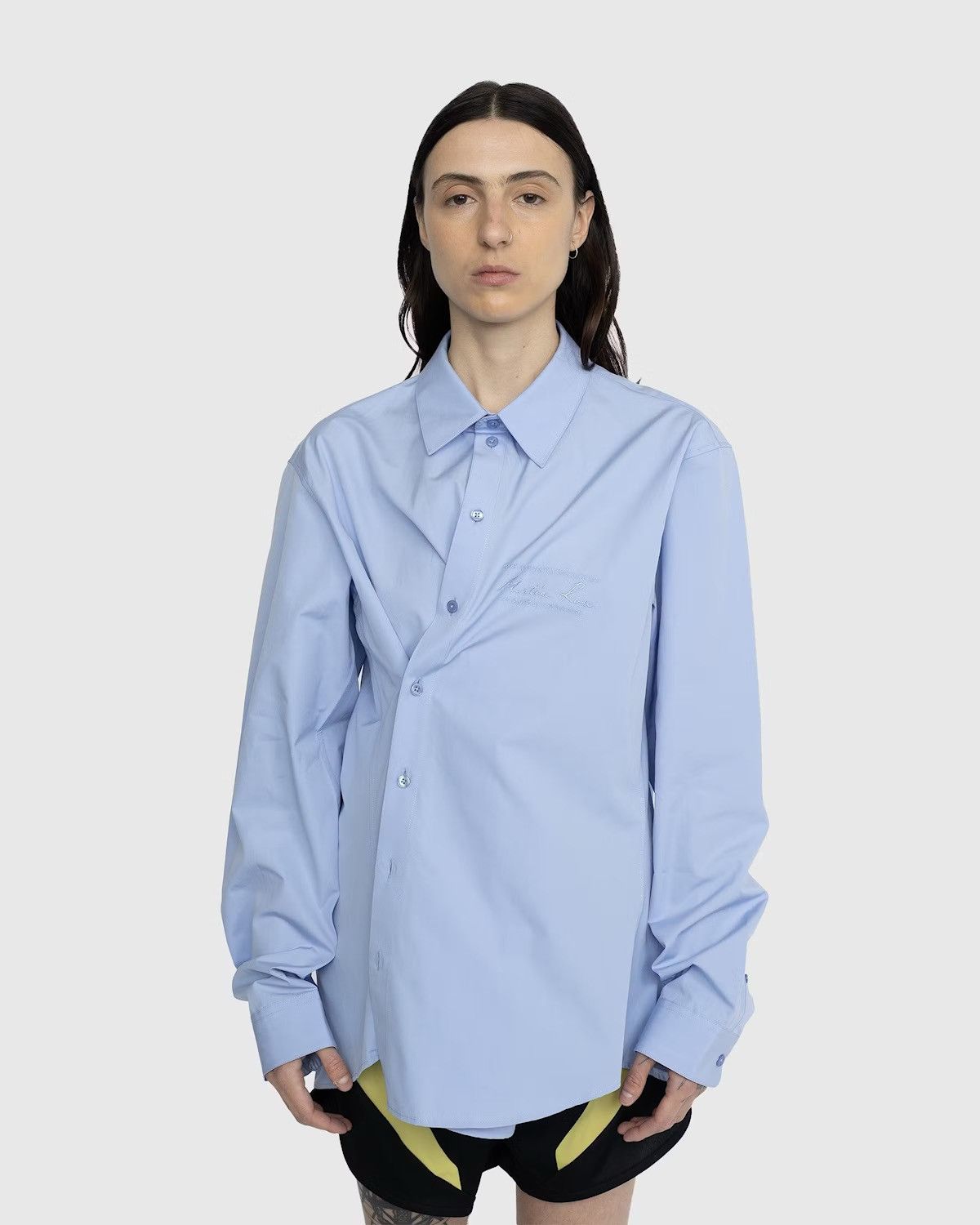 Martine Rose blue wrap shirt