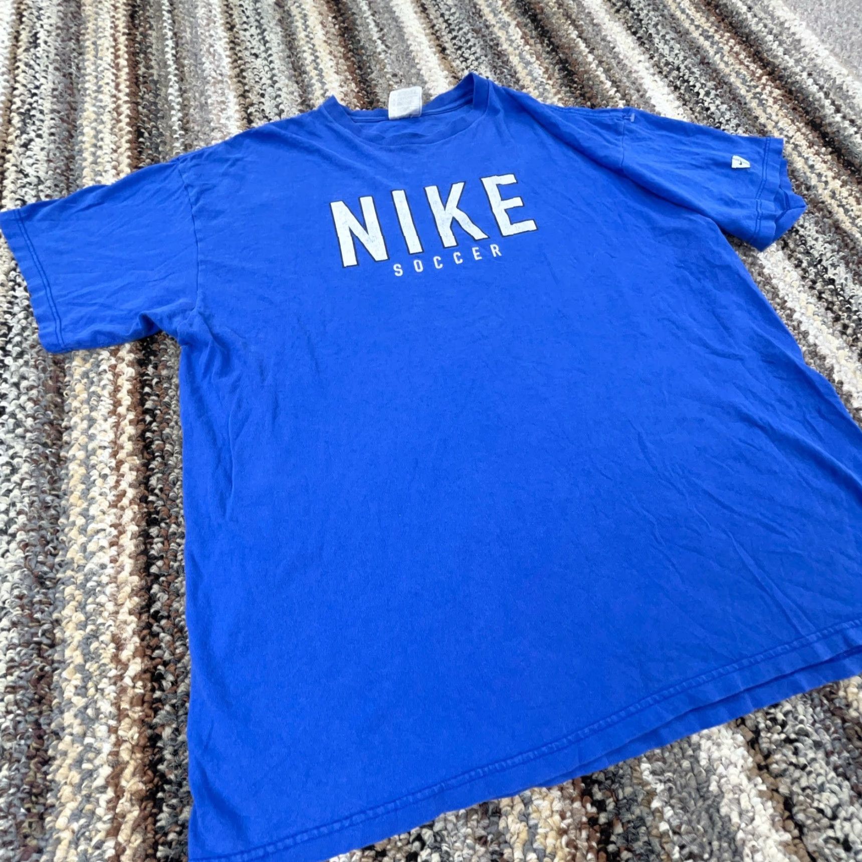 Nike VINTAGE Nike Shirt Men XL Blue 90s Made In USA Soccer Spell Out Hipster Grunge Size US XL / EU 56 / 4 - 5 Thumbnail