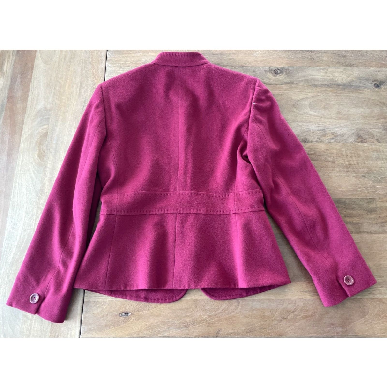 Max Mara Max Mara Blazer Knife Pink Tweed Wool Single-Breasted 5-Button Notch Lapel Women Size 4 Regular Vintage No Size S / US 4 / IT 40 - 3 Thumbnail