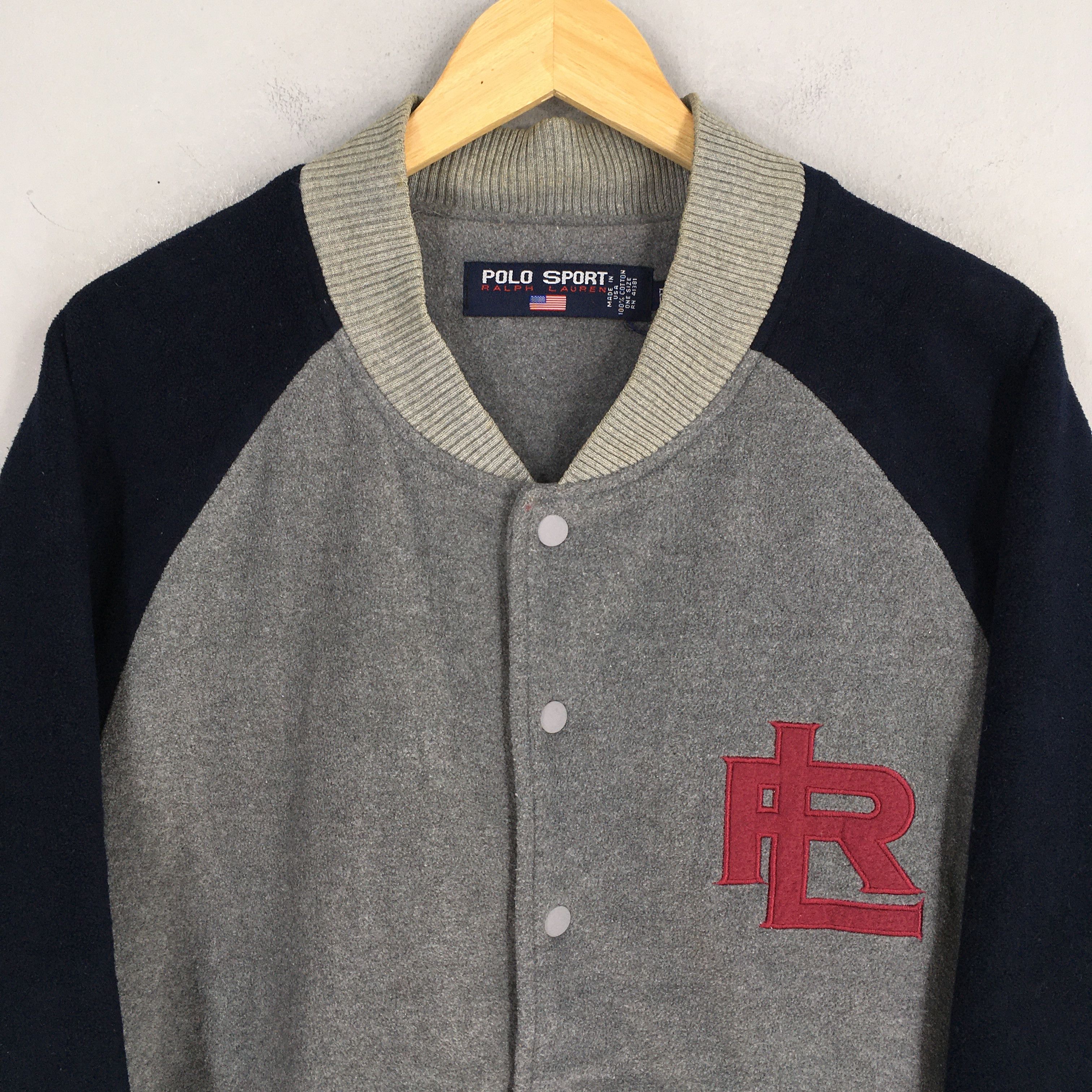 Polo Ralph Lauren Vintage 90's Polo Sport Gray Fleece Button Jacket Large Size US L / EU 52-54 / 3 - 2 Thumbnail
