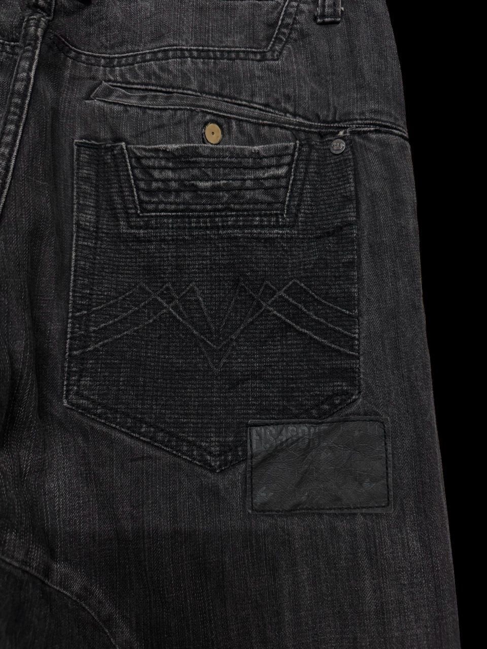 If Six Was Nine Insane💥90s Style Fishbone Multipocket Sand Washed Jeans Rare Size US 35 - 13 Thumbnail