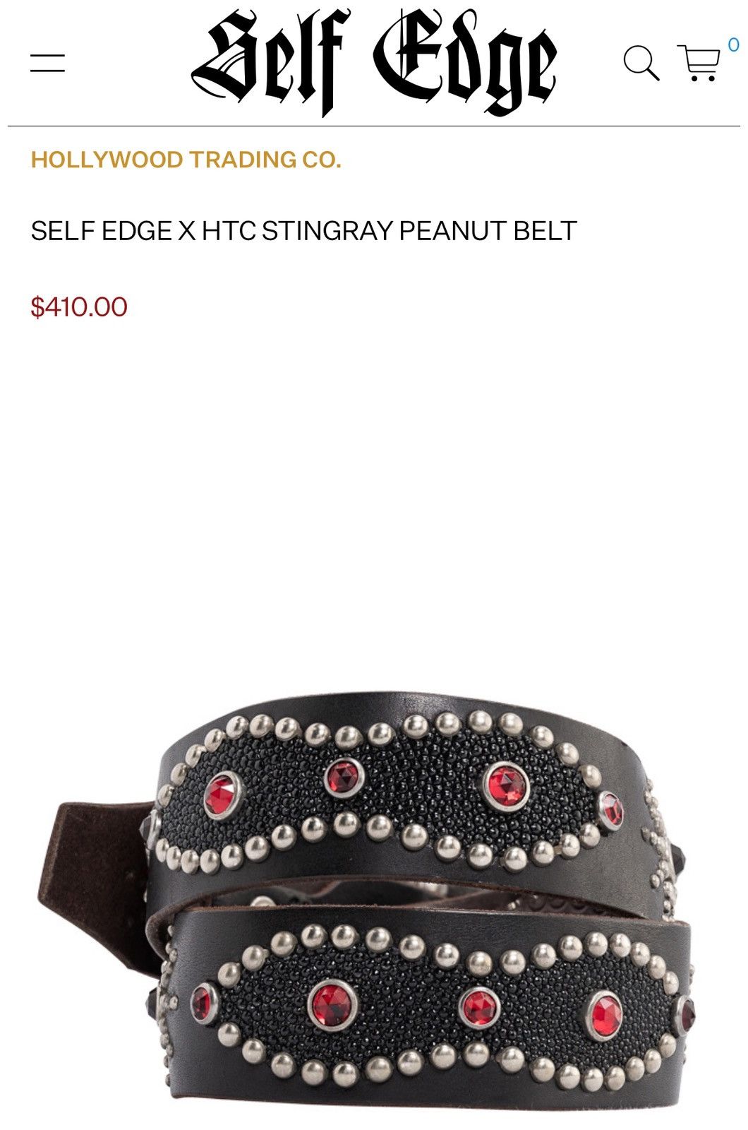 Self Edge Stingray Studded Belt Size 34 - 3 Thumbnail