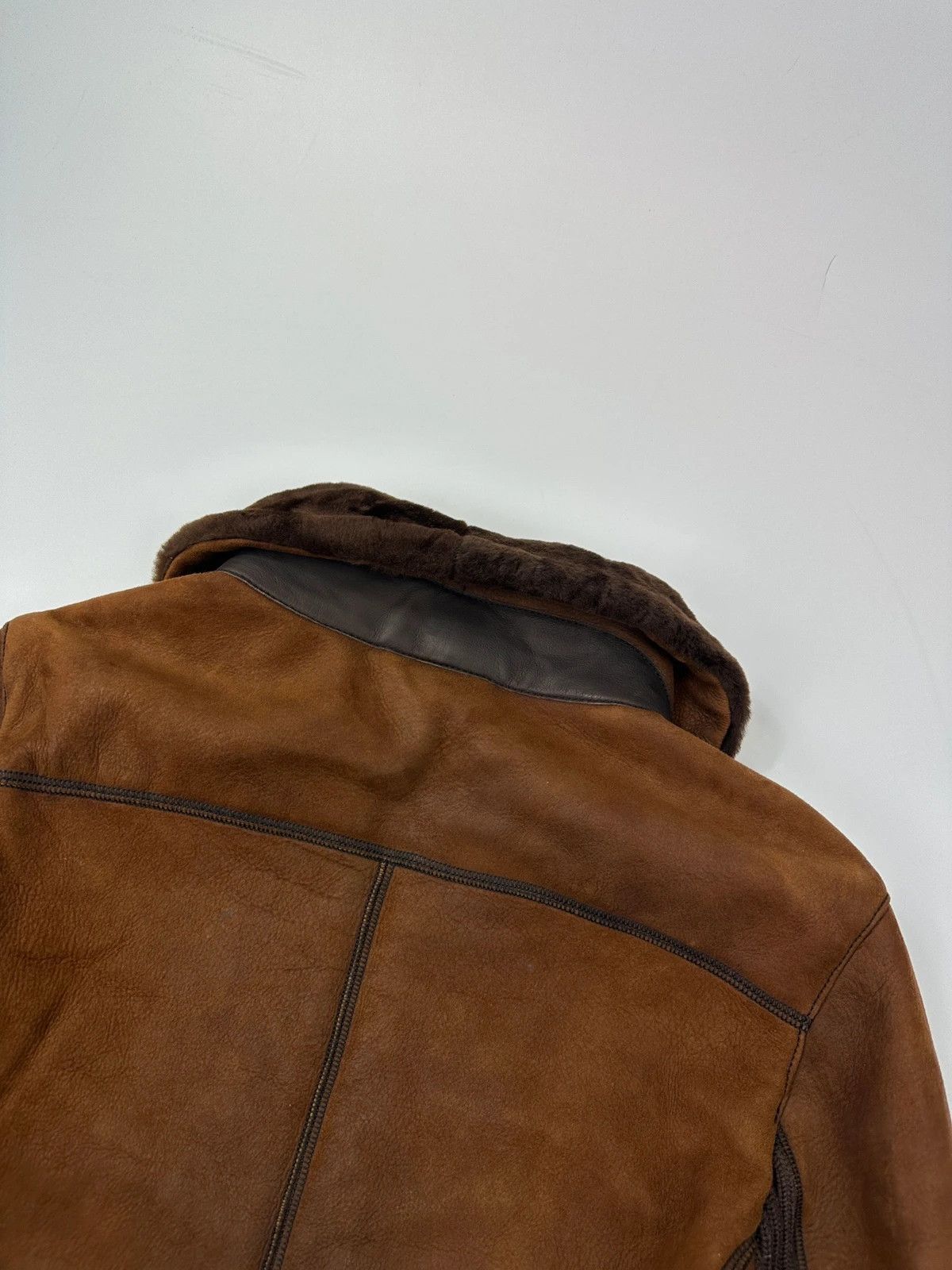 Prada Prada Sport FW01-05 Brown Leather & Wool Belted Coat Size L / US 10 / IT 46 - 10 Thumbnail