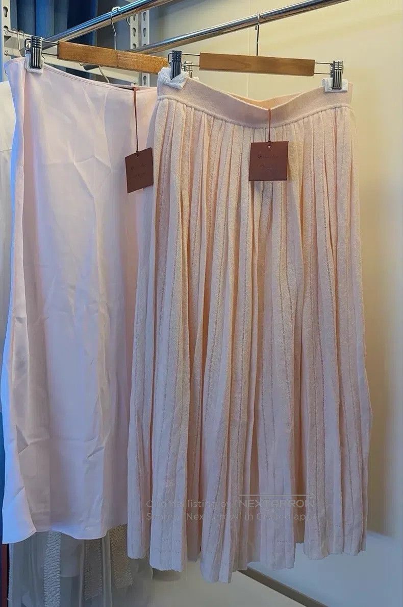 Loro Piana Loro Piana size XL Cherry Blossom Pink Cashmere Pleated Ski Size 22" - 3 Thumbnail