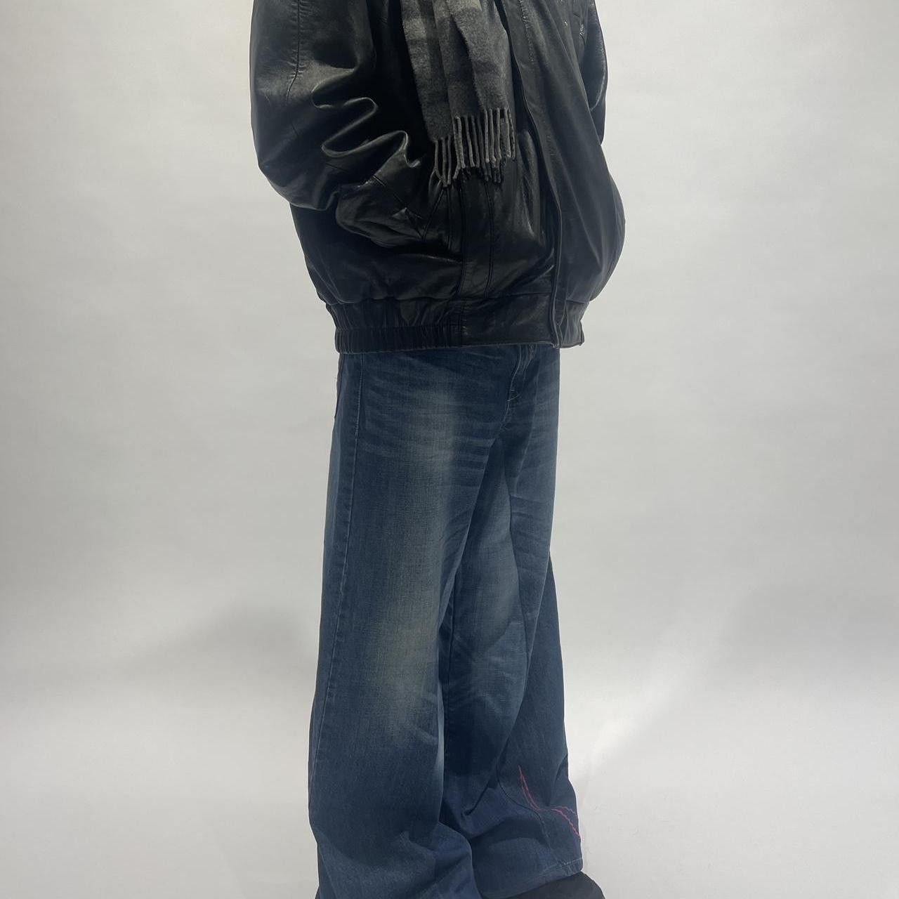 Japanese Brand × Vintage Vintage embroidered baggy flared hip hop jeans Size US 35 - 3 Thumbnail