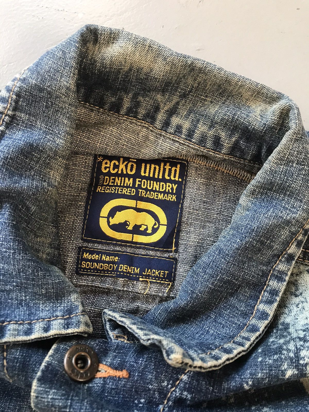 Ecko Unltd. × Vintage Vintage Ecko UNLTD SpellOut embroidered denim jacket Size US M / EU 48-50 / 2 - 4 Thumbnail