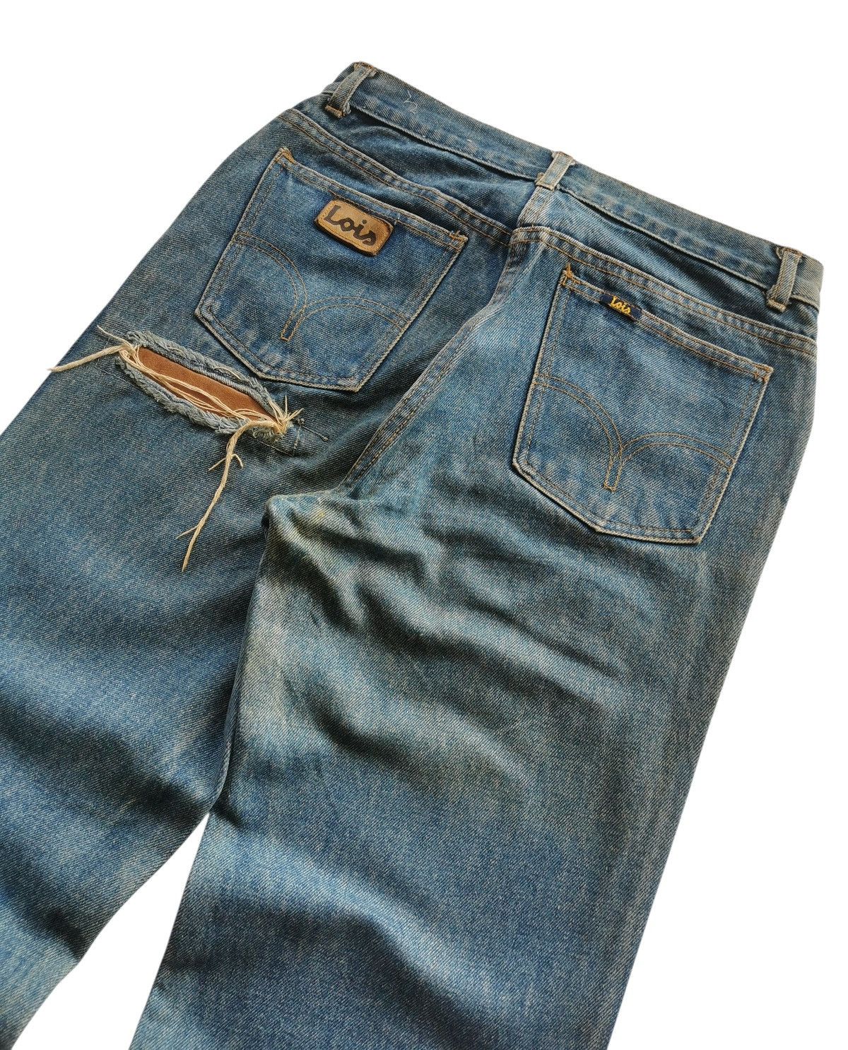 PPFM Vintage Lois Pussy Scratch Patchwork Denim Jeans Size US 27 - 4 Thumbnail