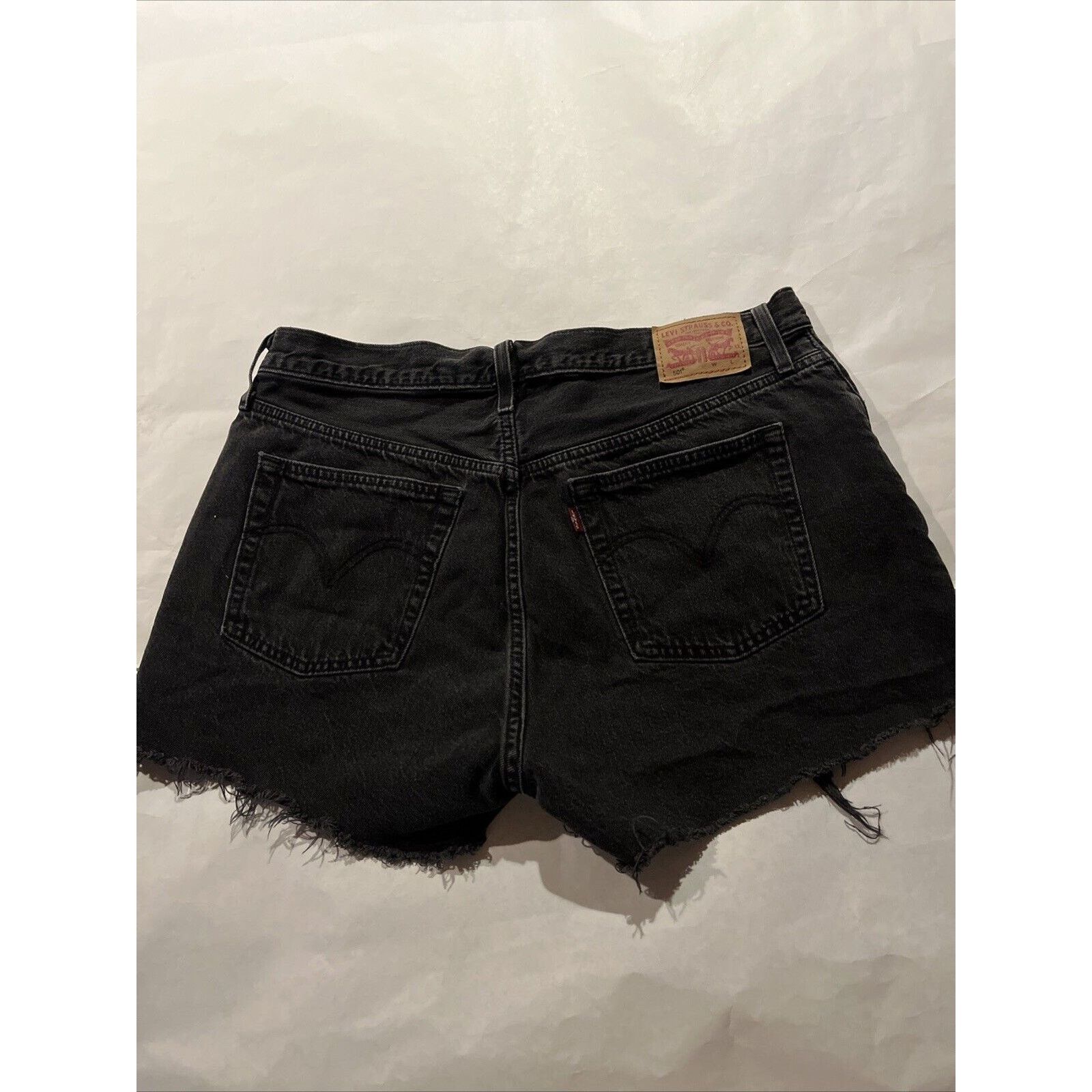 Levi's Levi’s 501 Shorts Women's 33 Black Denim Jean Button Fly Size 34" / US 12 / IT 48 - 10 Thumbnail