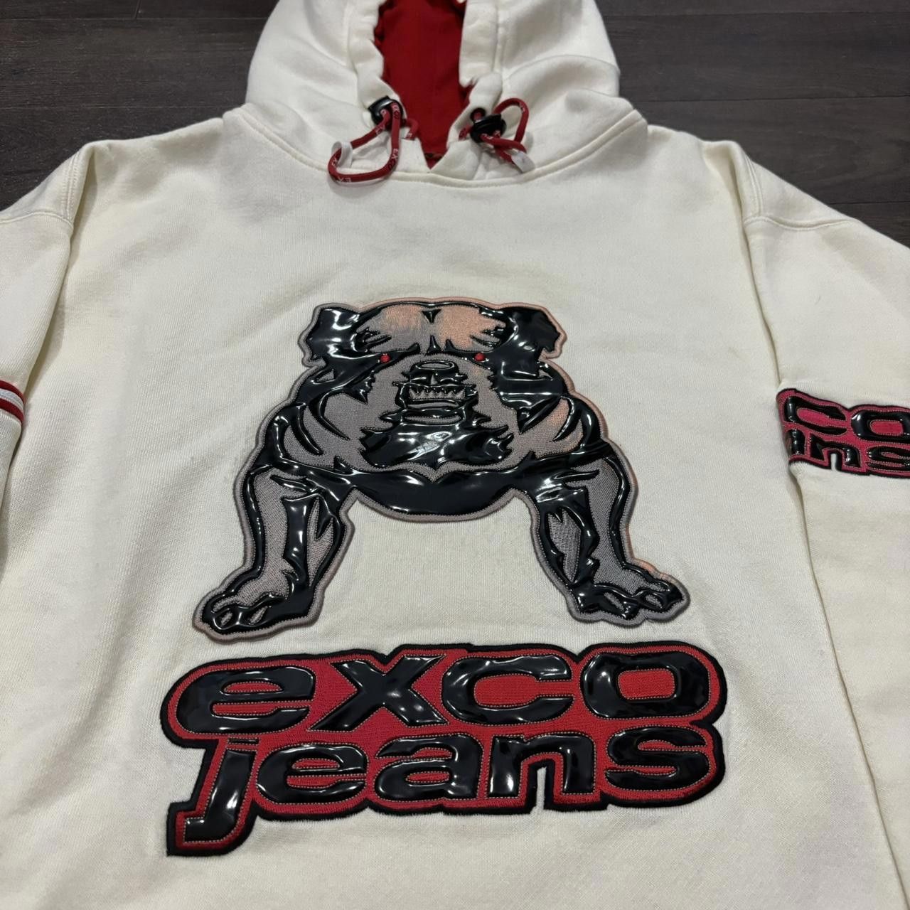 Designer Vintage exco bulldog hoodie 00s S fits L/XL Size US L / EU 52-54 / 3 - 1 Thumbnail