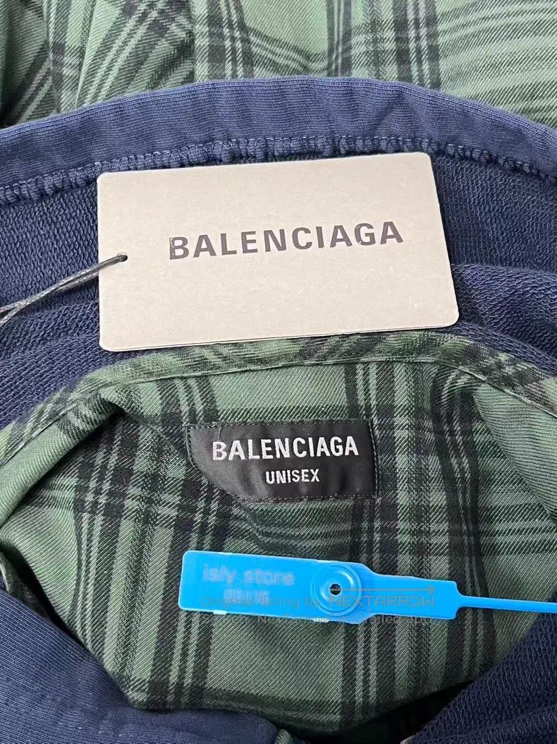 Balenciaga Balenciaga Colorblock Plaid Single Breasted Hooded Long Sl Size US L / EU 52-54 / 3 - 4 Thumbnail