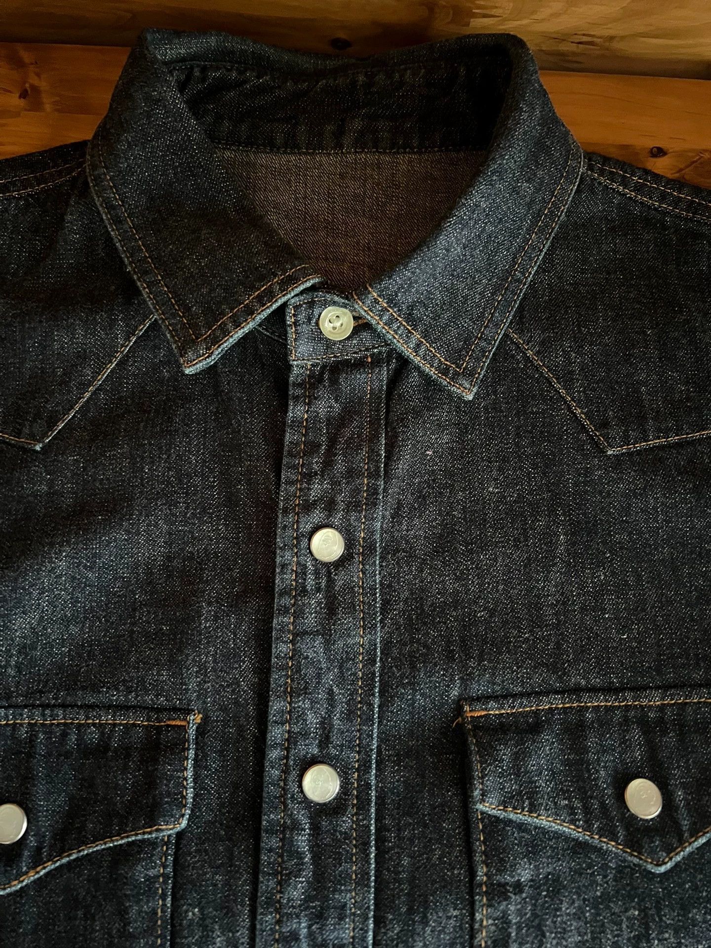 Bape BAPE Japan Denim Shirt Gem Button Ape Embroidery Size US S / EU 44-46 / 1 - 9 Thumbnail