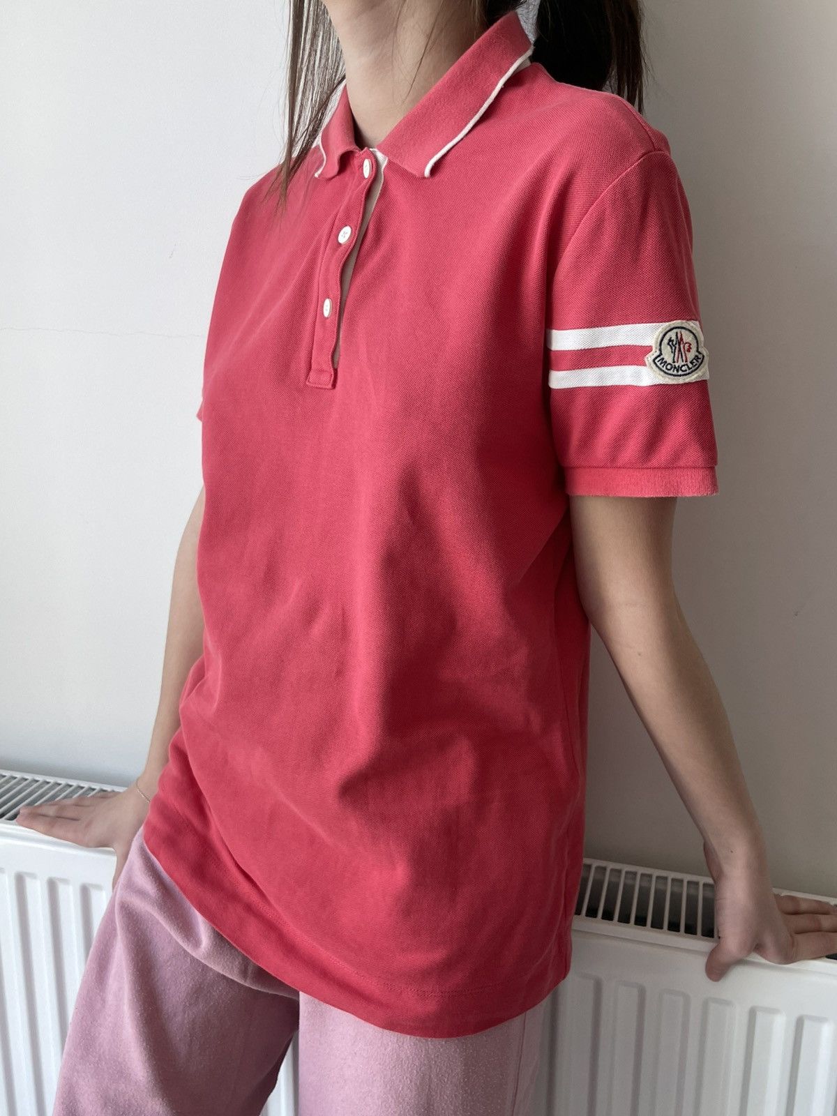 Moncler Moncler Polos T-Shirt Coral Womens Size L / US 10 / IT 46 - 1 Thumbnail