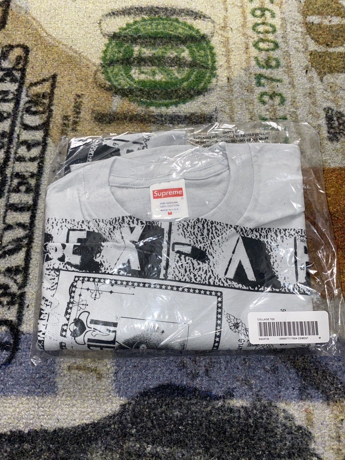 image of Supreme Collage Tee in Cement Grey, Men's (Size Medium)