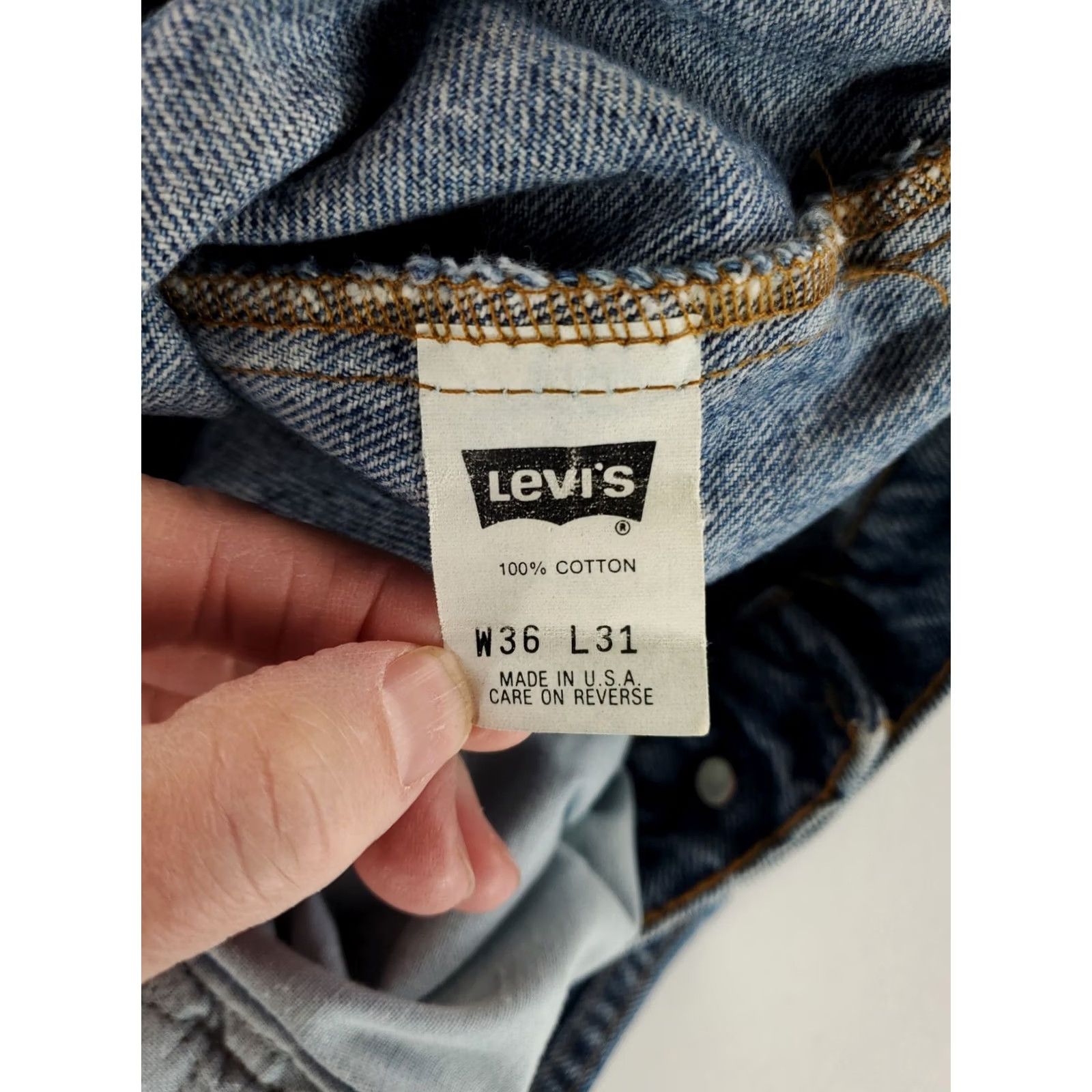 Levi's VINTAGE Levi's 505 Jeans Blue Made USA Mens 36x31 Straight 90s Mens Blue 36x31 Size US 36 / EU 52 - 4 Thumbnail