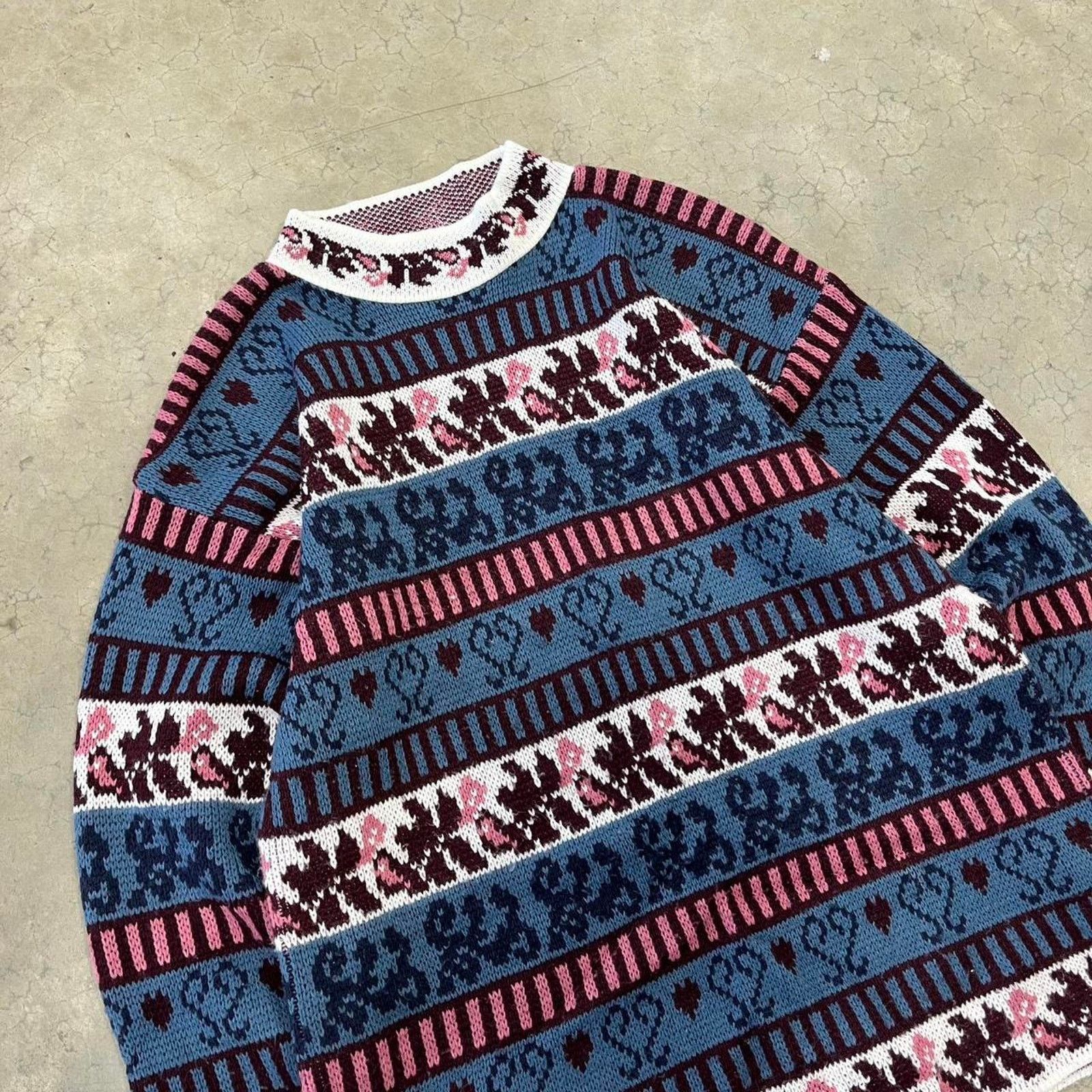 Vintage Vintage 90s aztec cable knti sweater Size M / US 6-8 / IT 42-44 - 2 Thumbnail