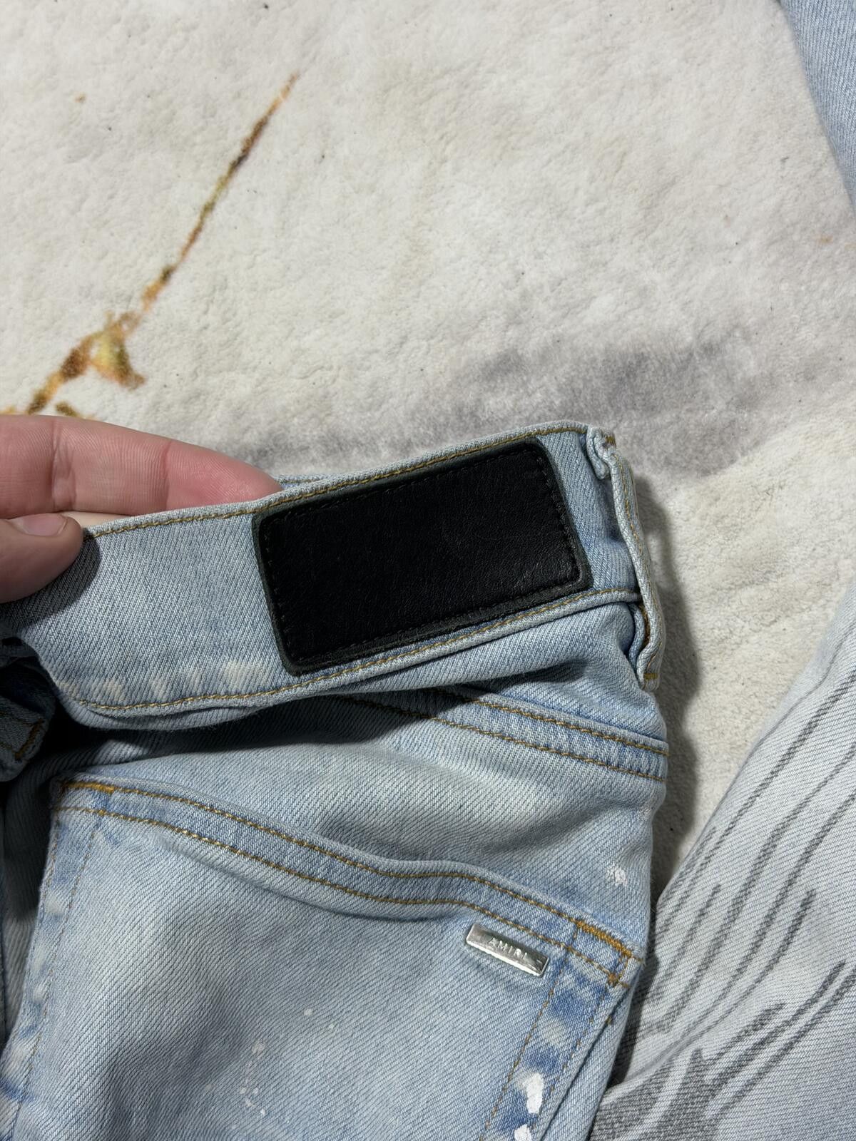 Amiri Amiri AM Stencil Paint Drip Indigo Denim - Sz30 Size US 30 / EU 46 - 3 Thumbnail
