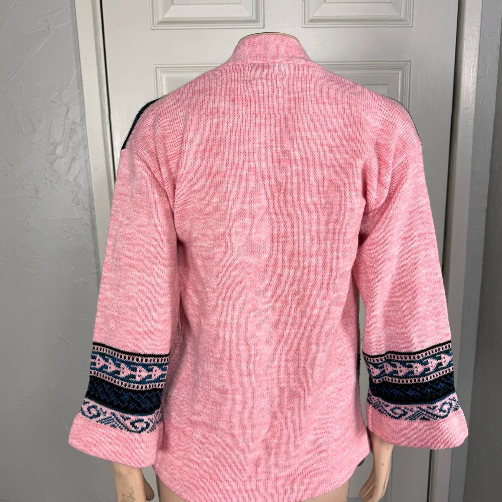 Vintage VINTAGE Zado Cardigan Sweater L Pink 70s Hippy San Francisco Kimono E4-3 Women? Men? Size S / US 4 / IT 40 - 4 Thumbnail