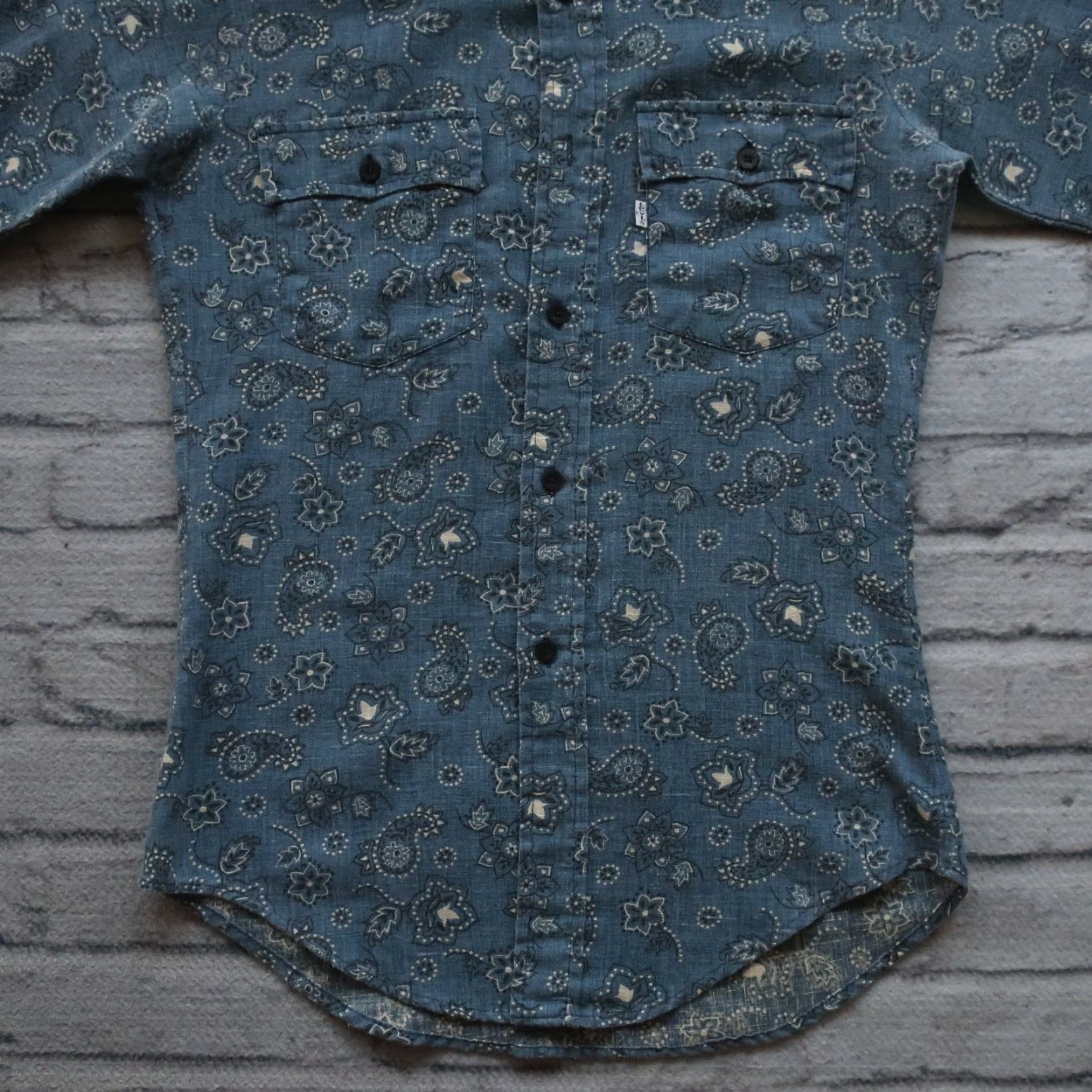 Levi's VINTAGE Levi's Paisley Western Shirt Mens Small Blue SXS? Size US S / EU 44-46 / 1 - 6 Thumbnail