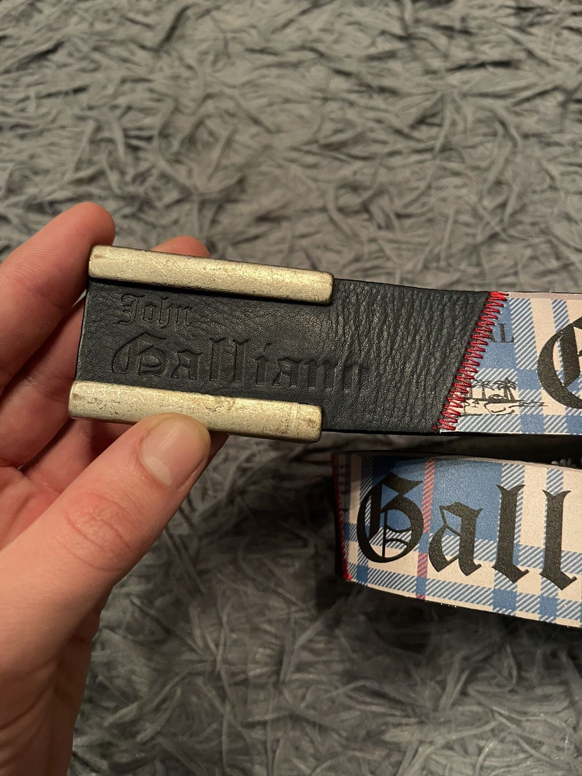 John Galliano × Vintage John Galliano 00s vintage Gazette Newspaper pattern belt Size ONE SIZE - 2 Thumbnail