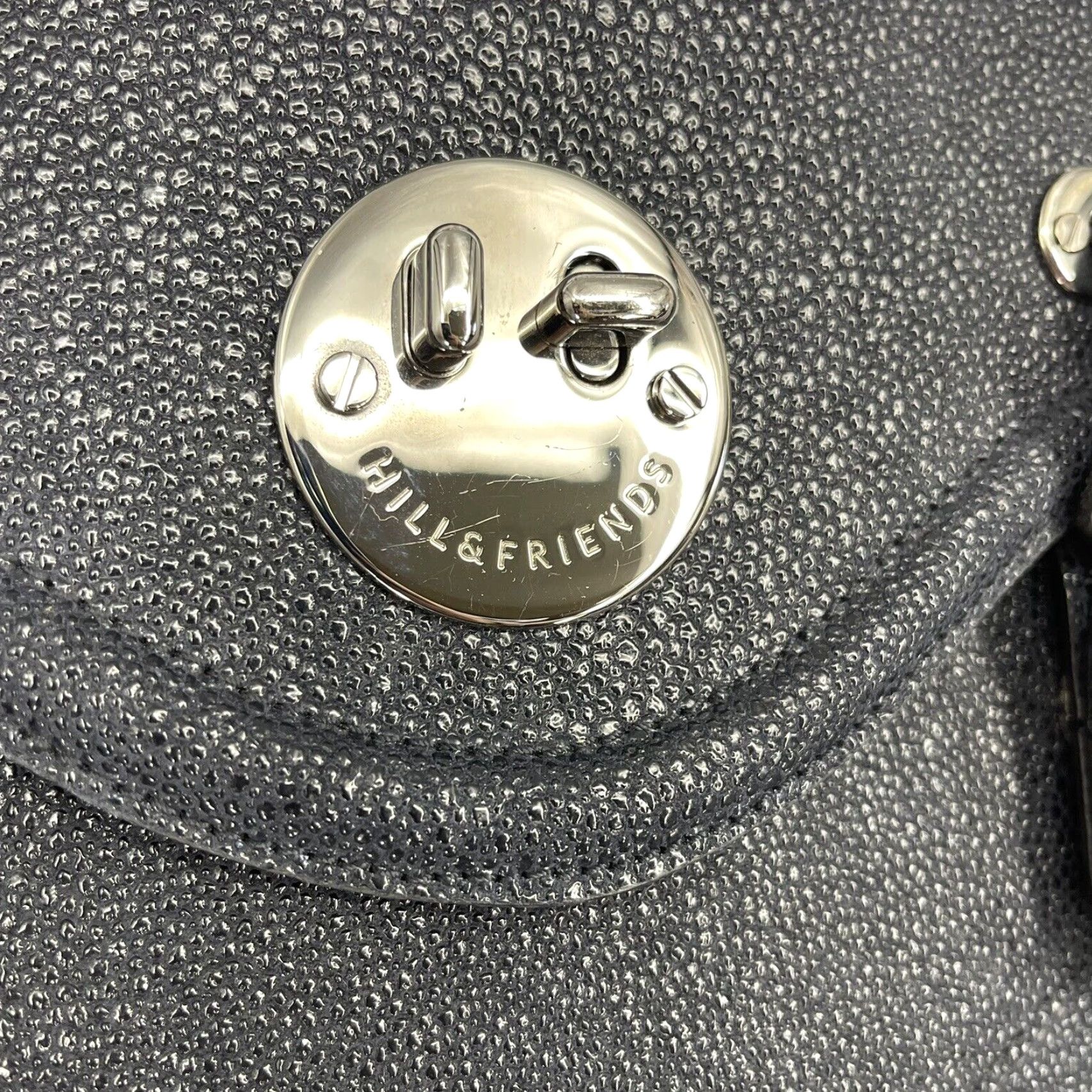 Vintage Hill and Friends Satchel Tote Women Large Blue Leather Pebbled Crossbody Strap Silver Hardware Happy Womens Size ONE SIZE - 6 Thumbnail