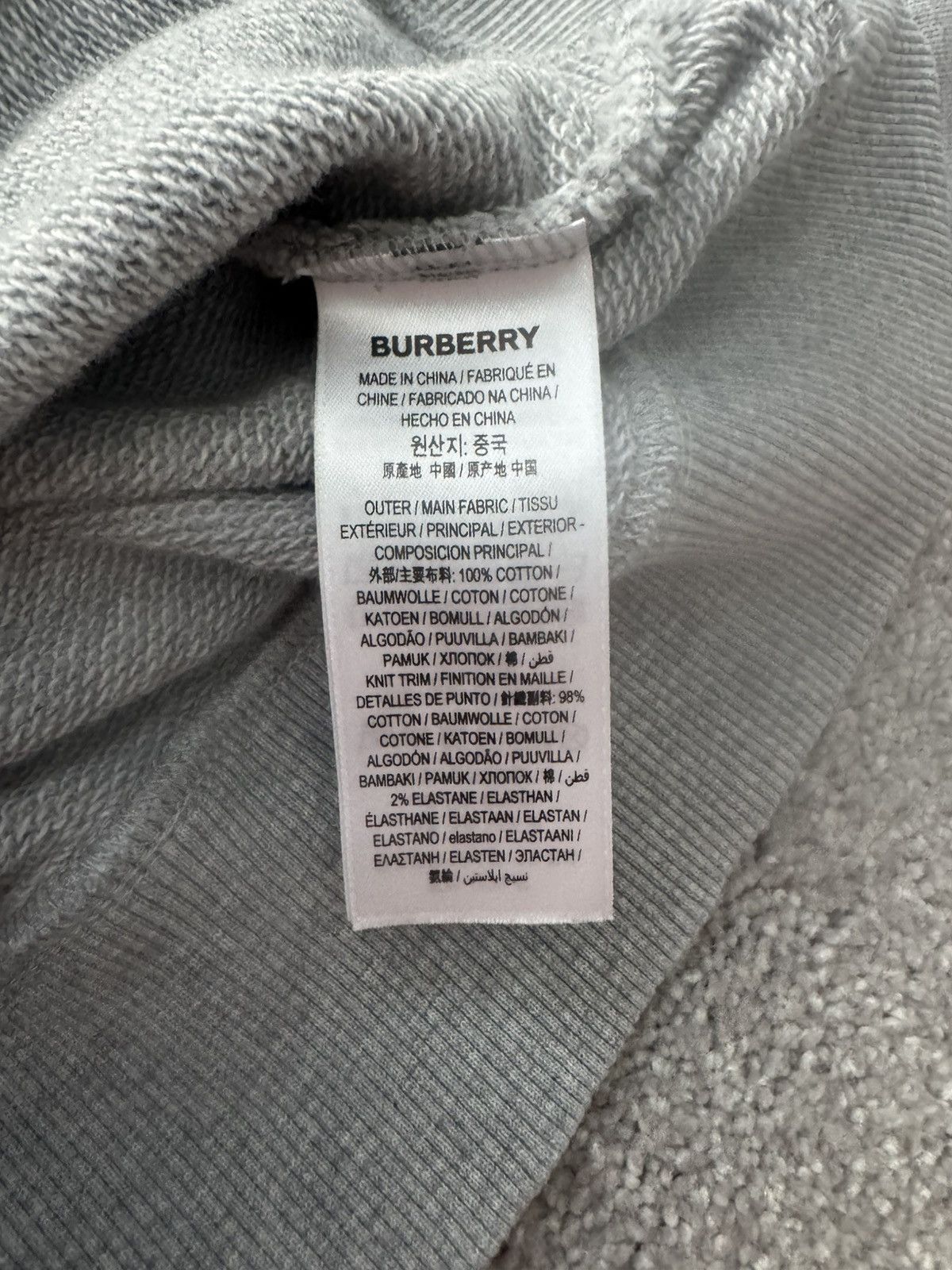 Burberry Grey Burberry Logo Hoodie Size US M / EU 48-50 / 2 - 5 Thumbnail