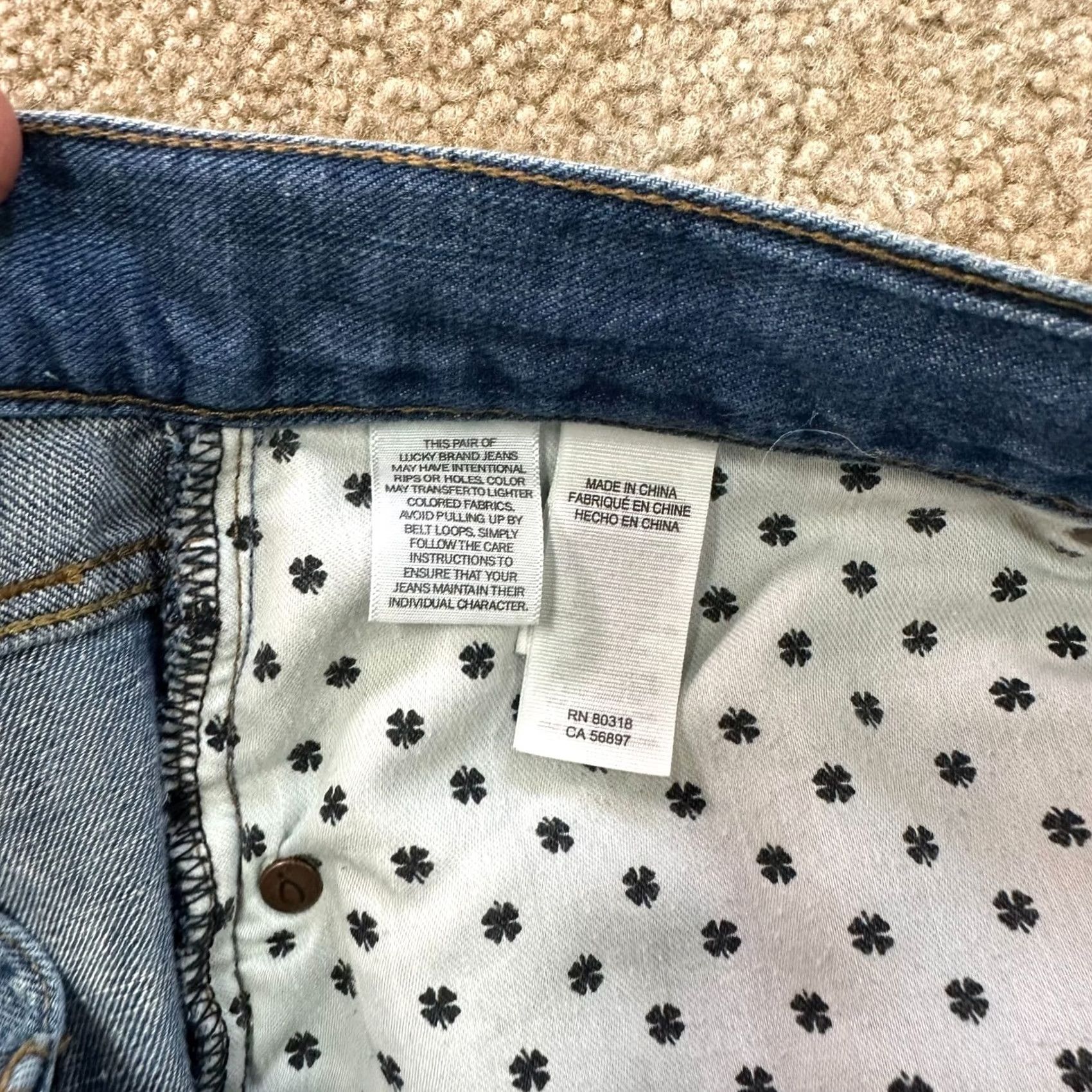 Lucky Brand Lucky Brand 410 Jeans Men Slim Straight 36x32 Blue Denim Medium Wash Cotton Blend 5-Pocket Belt Loops Smart Size US 36 / EU 52 - 4 Thumbnail