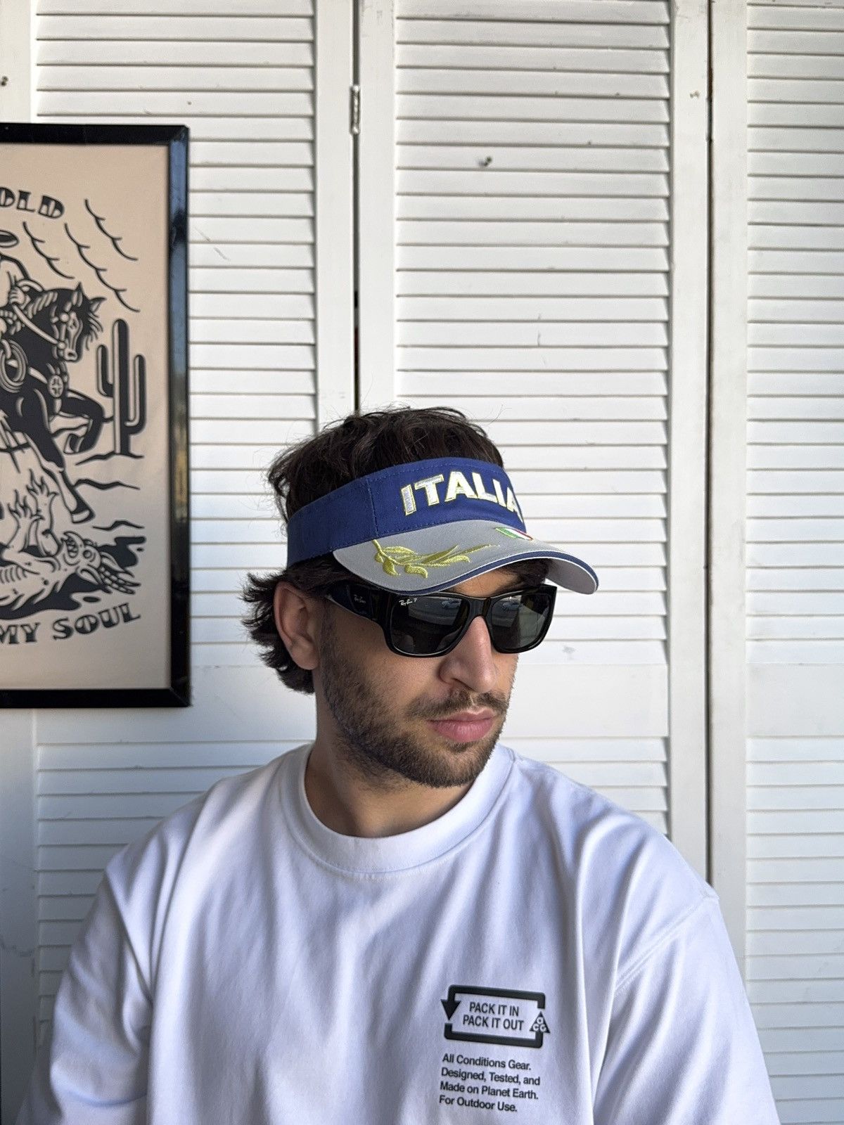 Vintage Vintage ITALIA Yacht Visor Hat Cap Golf Size ONE SIZE - 4 Thumbnail