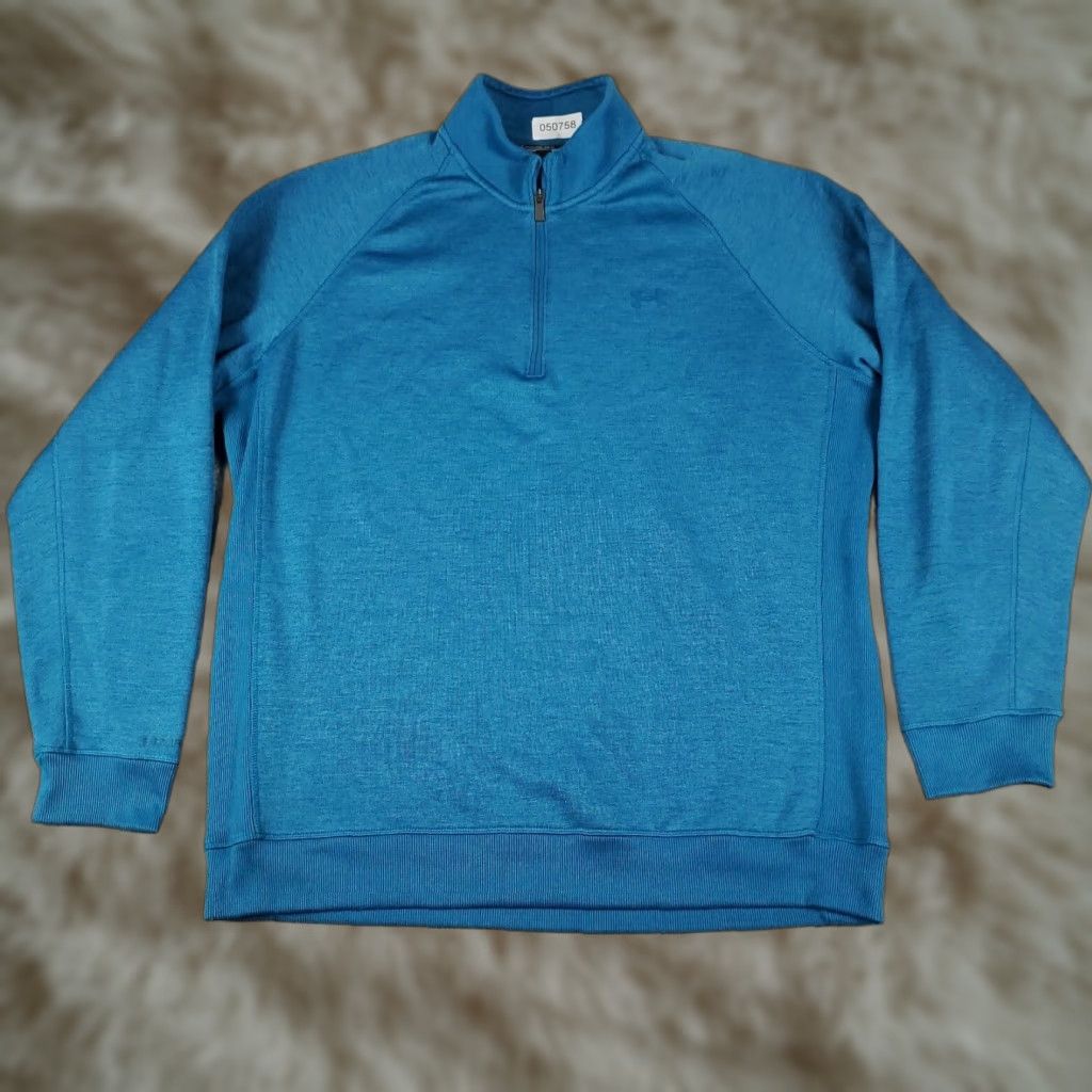 Under Armour Under Armour Sweater Pullover 1/4 Zip Mens 2XL Blue Knit Mock Neck Quick-Ship 1/4 Zip Up Sweatshirt Size US XXL / EU 58 / 5 - 1 Thumbnail