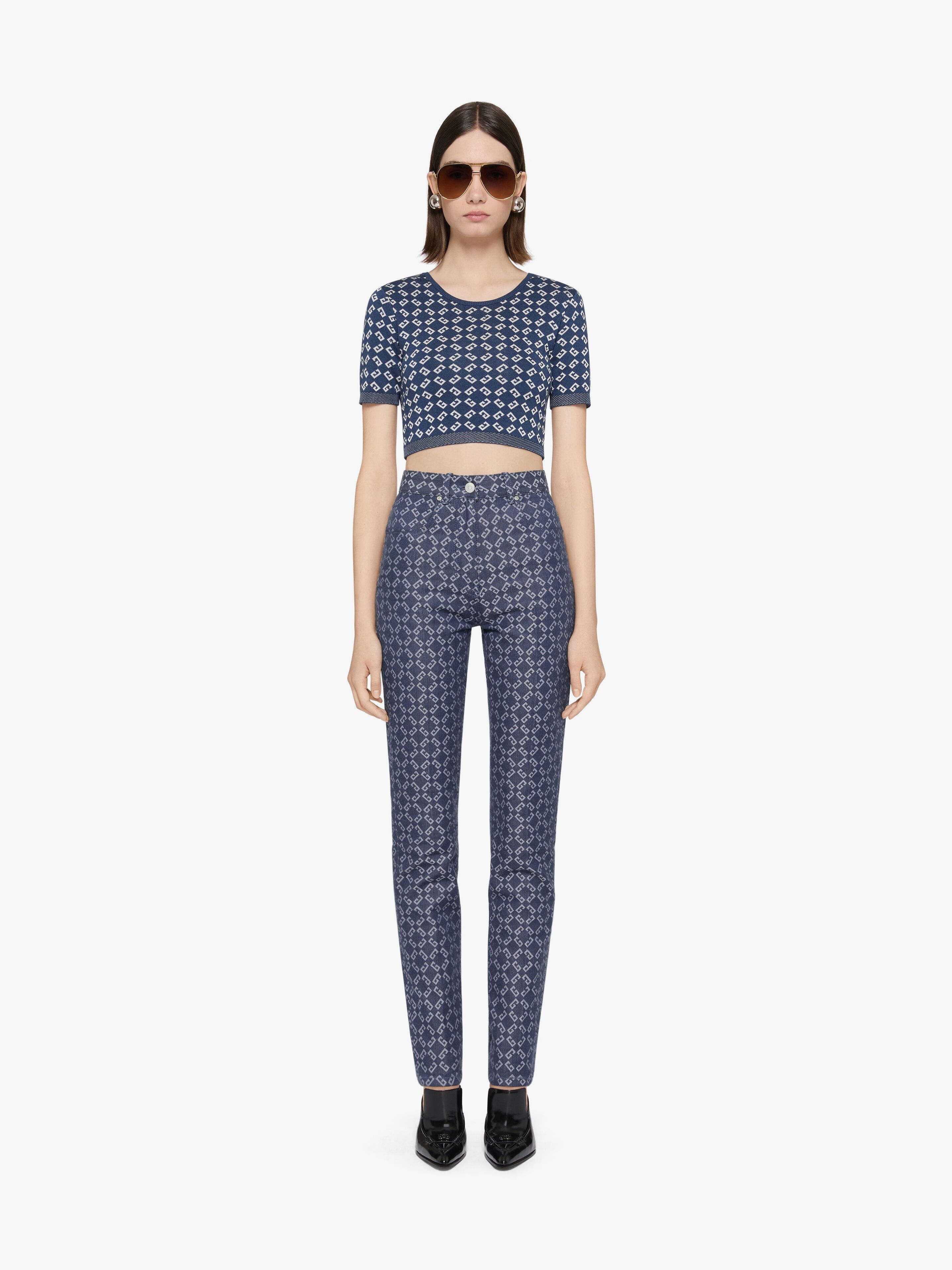 Givenchy o1w1db10326 Cropped Crewneck Top in Blue Size M / US 6-8 / IT 42-44 - 2 Thumbnail