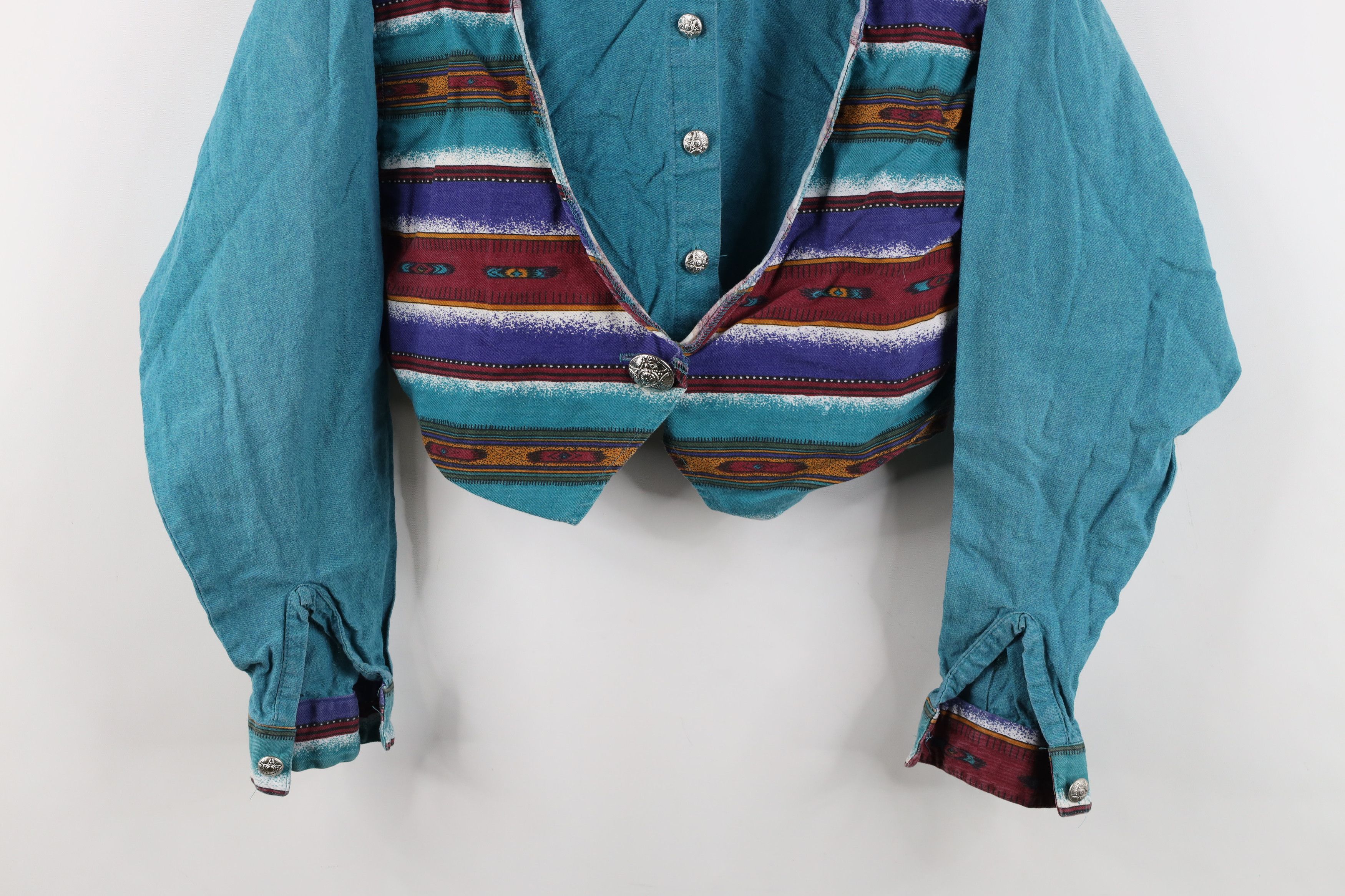 Vintage Vintage 90s Rockabilly Western Southwestern Button Shirt USA Size S / US 4 / IT 40 - 3 Thumbnail