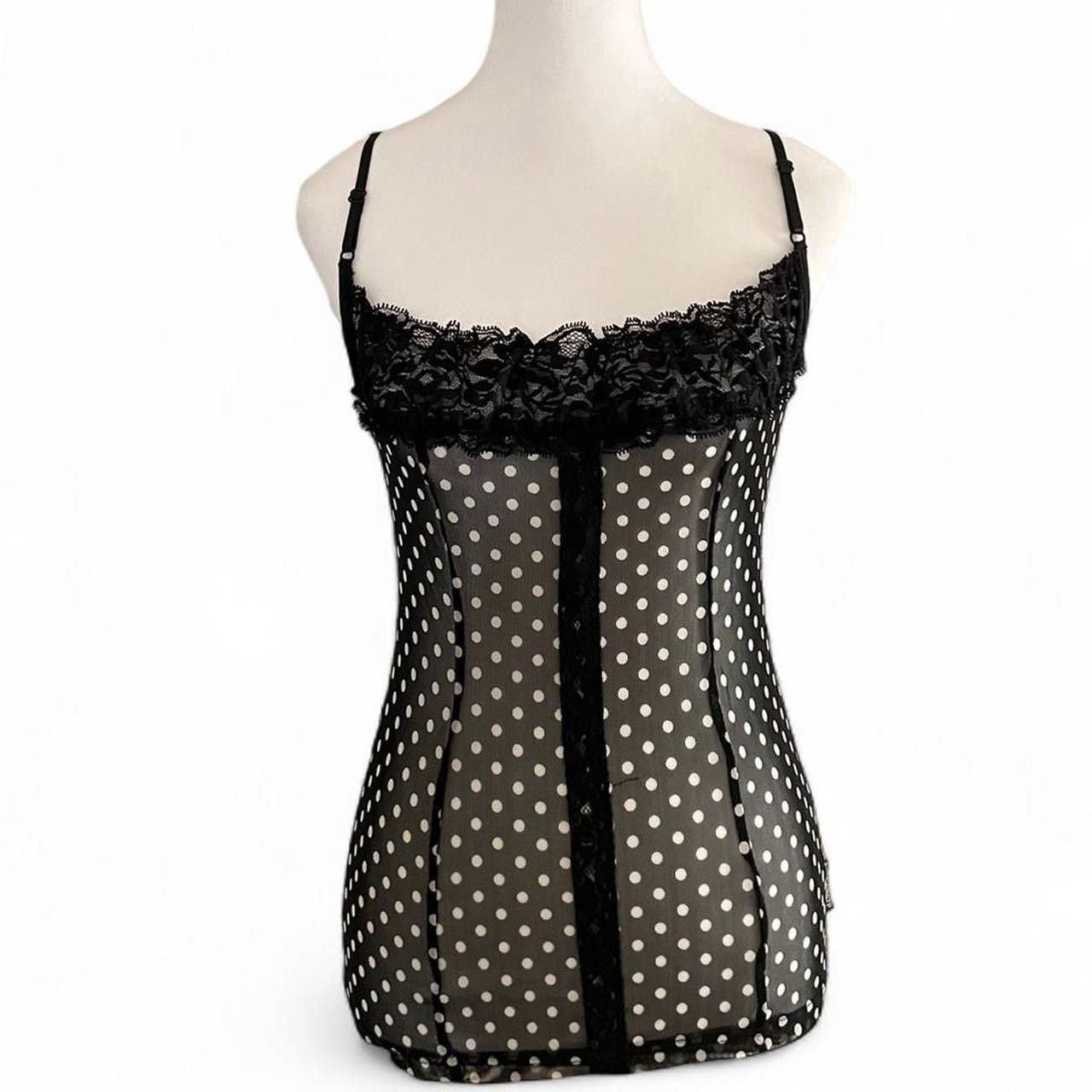 Other Ozz oneste polka dot ruffle mesh cami top Size ONE SIZE - 1 Thumbnail