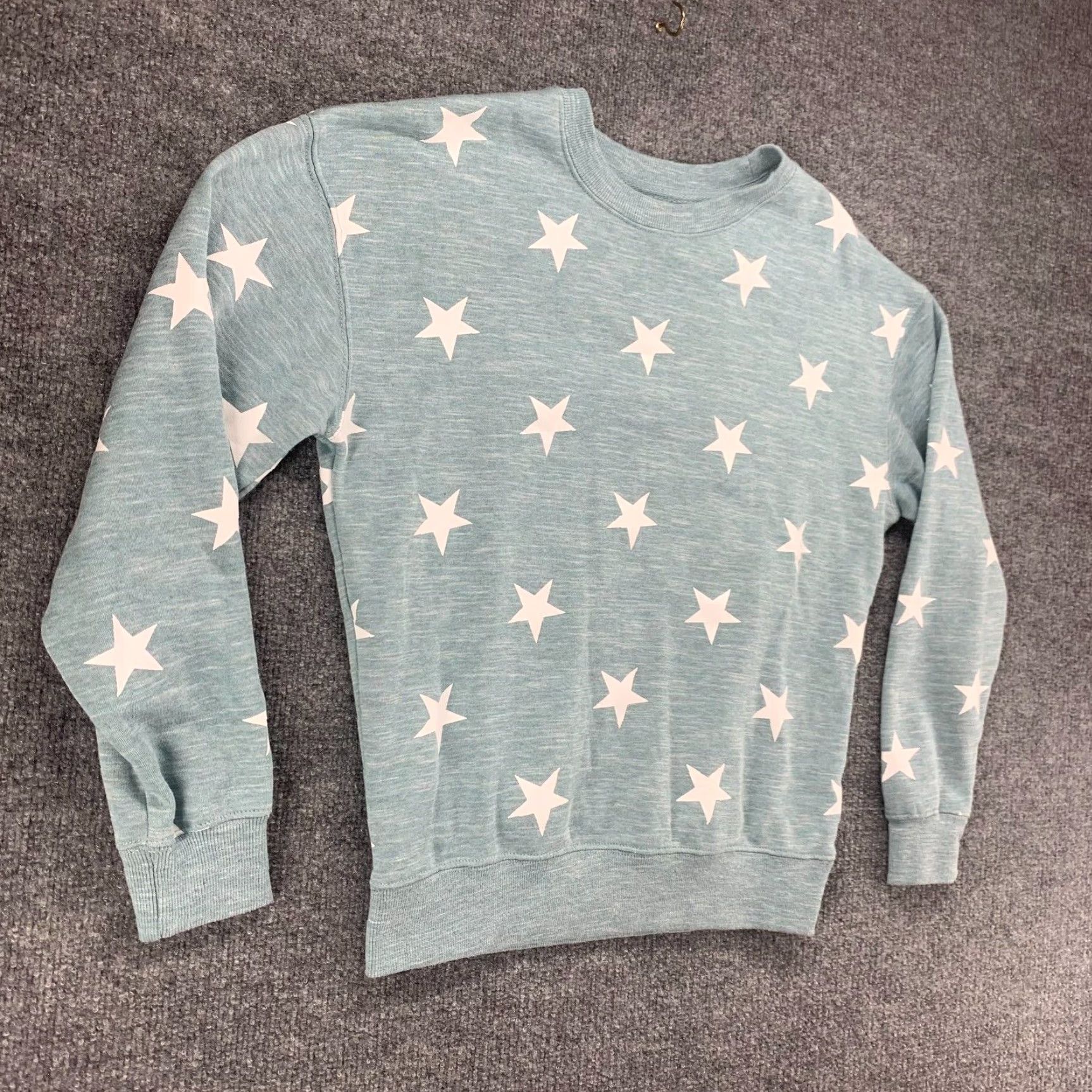 Vintage Reflex Sweatshirt Womens Small Blue Star Print Pullover Cotton Polyester Casual Size S / US 4 / IT 40 - 2 Thumbnail
