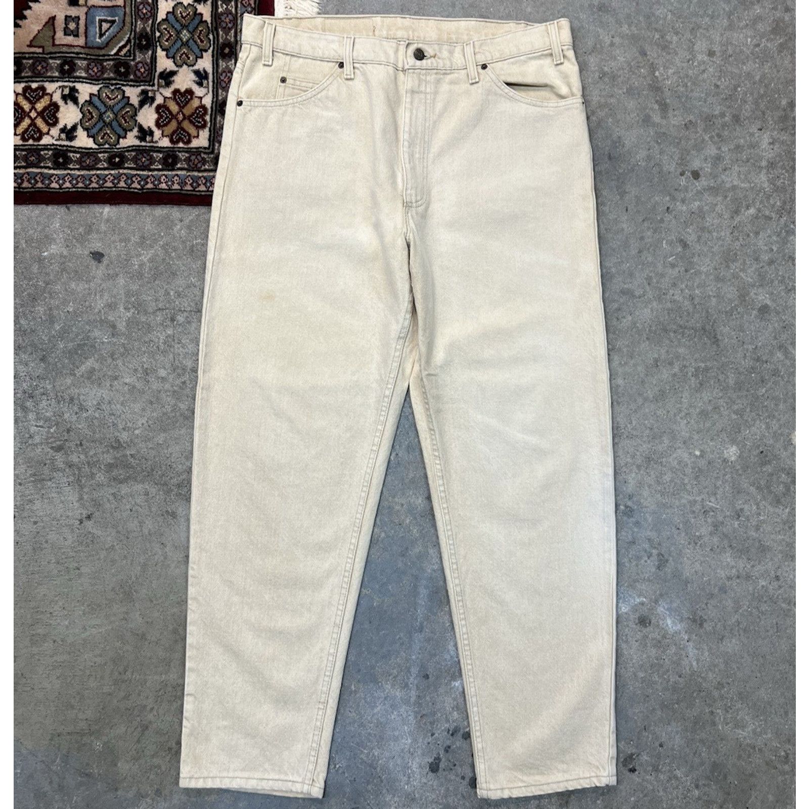 Levi's Levi's 550 Relaxed Fit 1995 Cream Jeans Orange Tab USA 36x31 Size US 36 / EU 52 - 1 Thumbnail