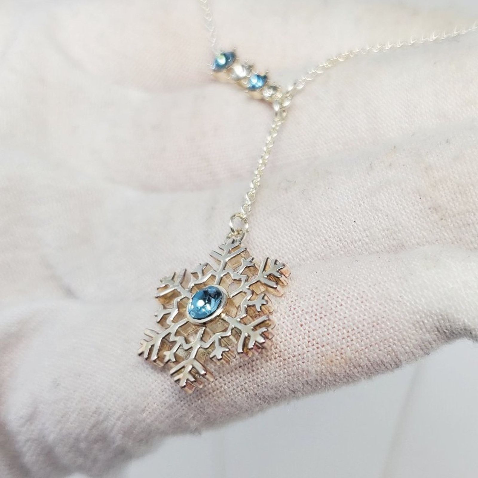 Disney Disney Frozen Snowflake Necklace with Blue Rhinestone Size ONE SIZE - 7 Thumbnail
