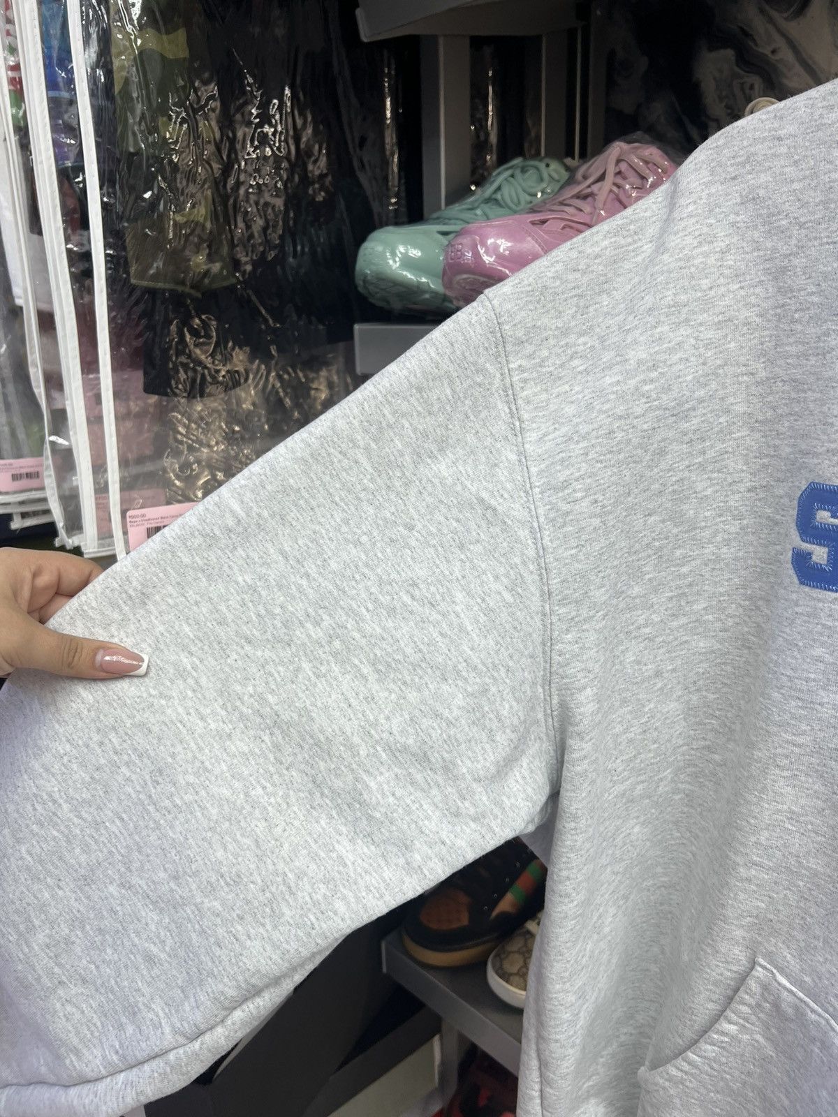 Supreme Supreme Grey Blue Logo Hoodie Size US XXL / EU 58 / 5 - 4 Thumbnail