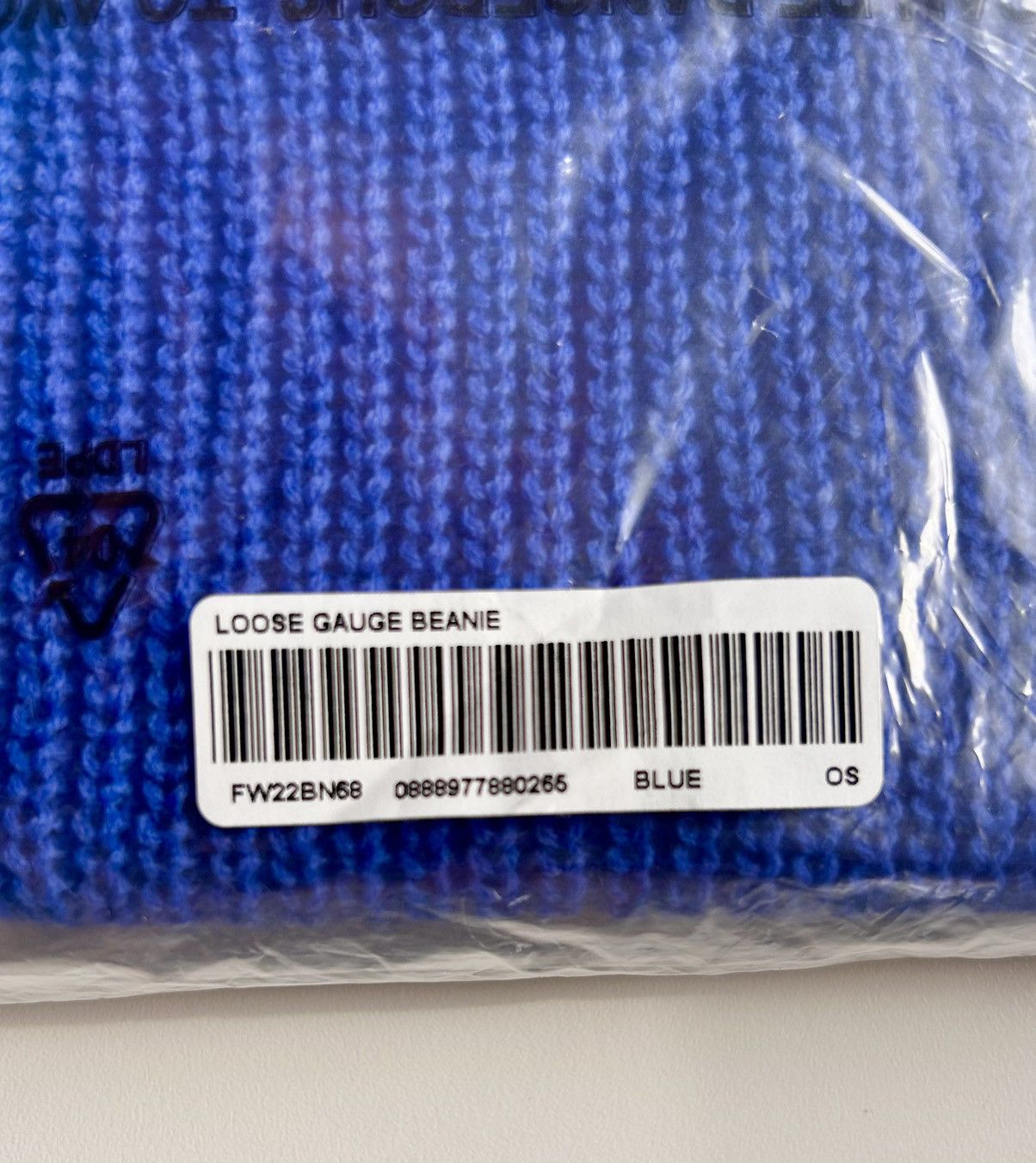 Supreme FW22 Loose Gauge Beanie BLUE Size ONE SIZE - 3 Thumbnail