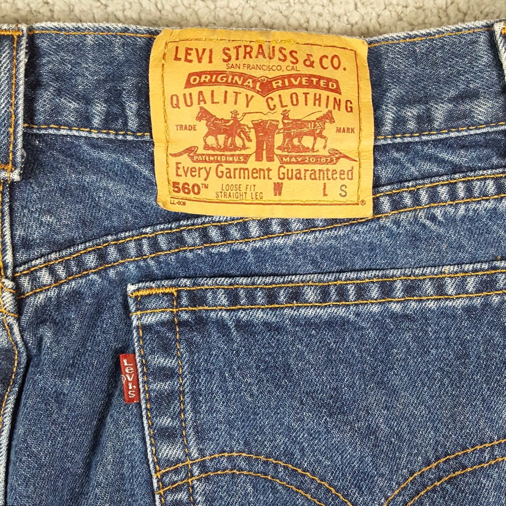 Levi's VINTAGE Levi's 560 Jeans Women's Size 14 Straight Leg Denim Blue 90s 2000s Y2K Size 36" / US 14 / IT 50 - 5 Thumbnail
