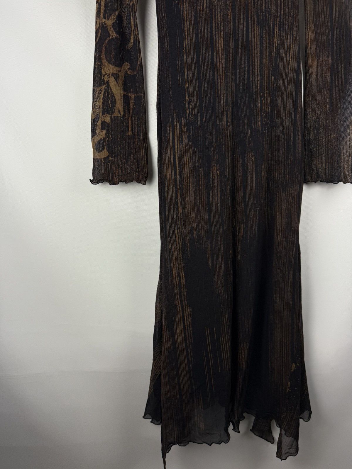 Other Legatte Jeans Mesh Y2K Long Sleeve Overprinted Maxi Dress Size L / US 10 / IT 46 - 18 Thumbnail