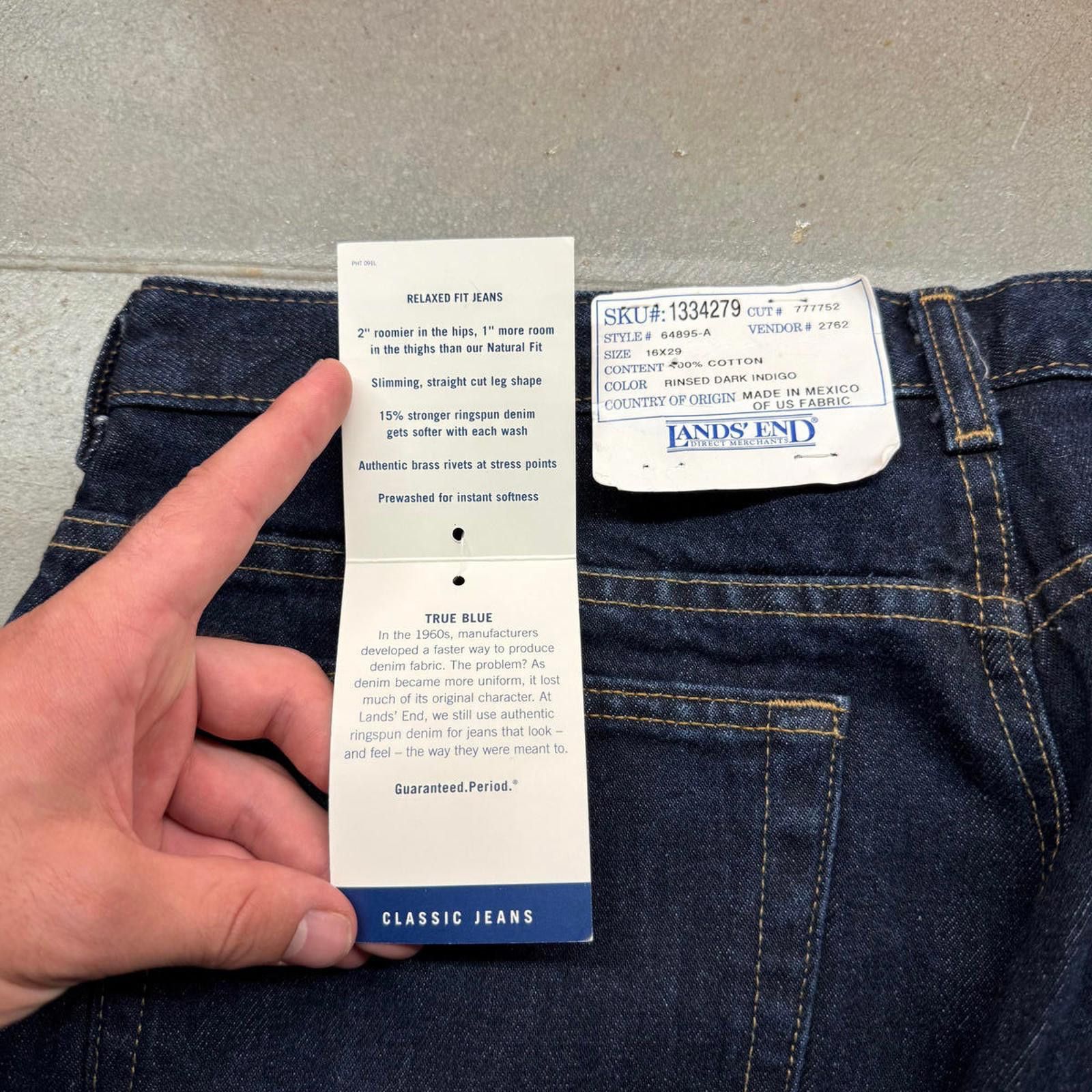 Lands' End Vintage 90s Land's End Relaxed Fit Indigo Womens Jeans NWT Size US 34 / EU 50 - 6 Thumbnail