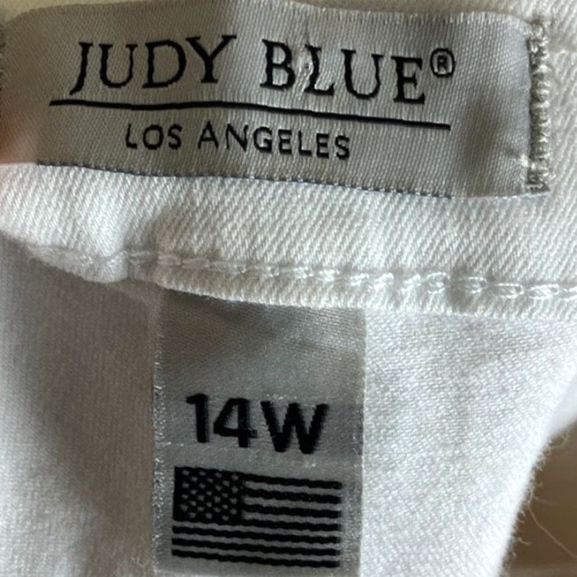 Vintage Judy Blue Womens Jeans White High Waist Skinny Button Fly Stretch 14W Size 36" / US 14 / IT 50 - 4 Thumbnail