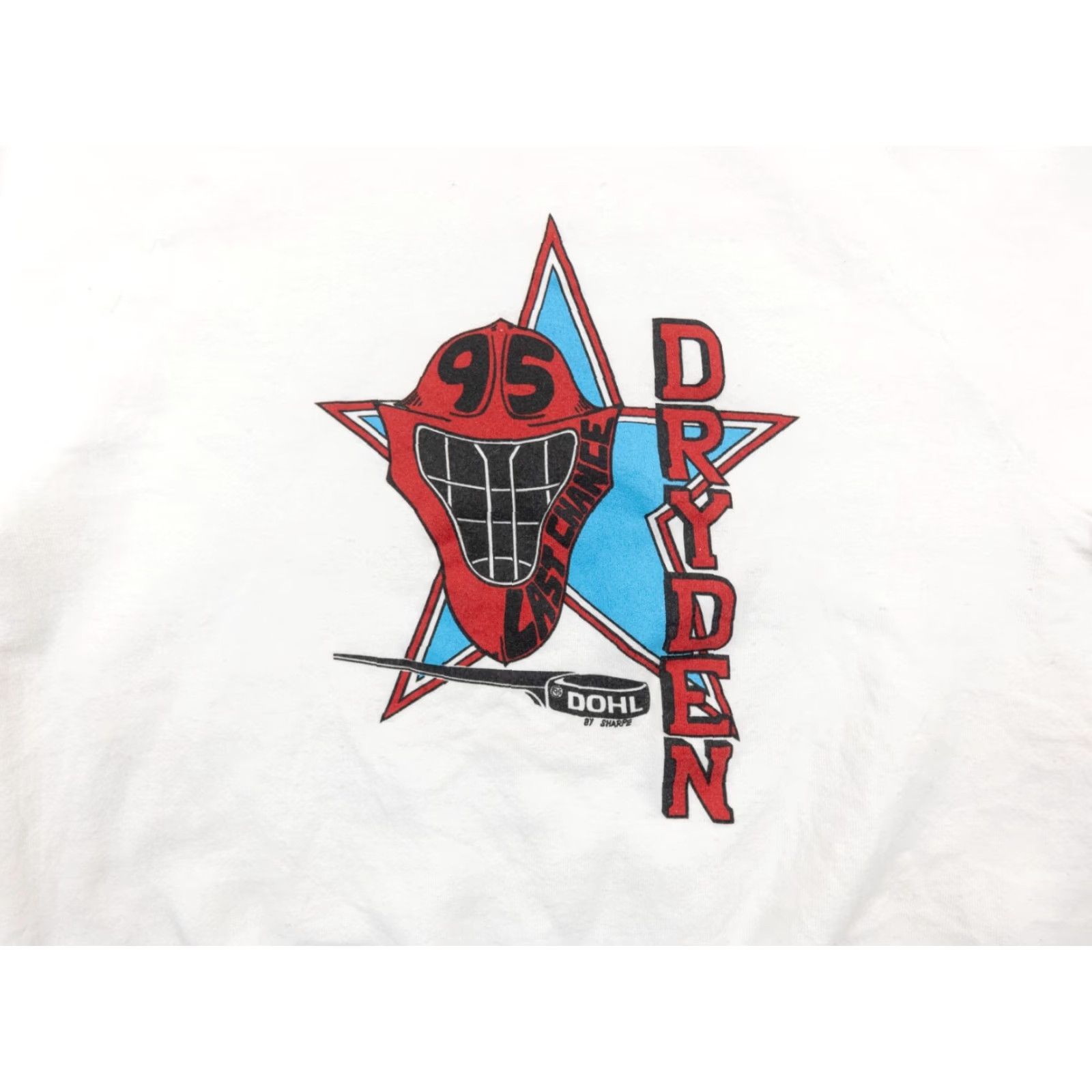 Hanes Vintage Dryden Last Chance Hockey Sweatshirt Adult XL White 90's Crew Neck VTG Size US XL / EU 56 / 4 - 2 Thumbnail